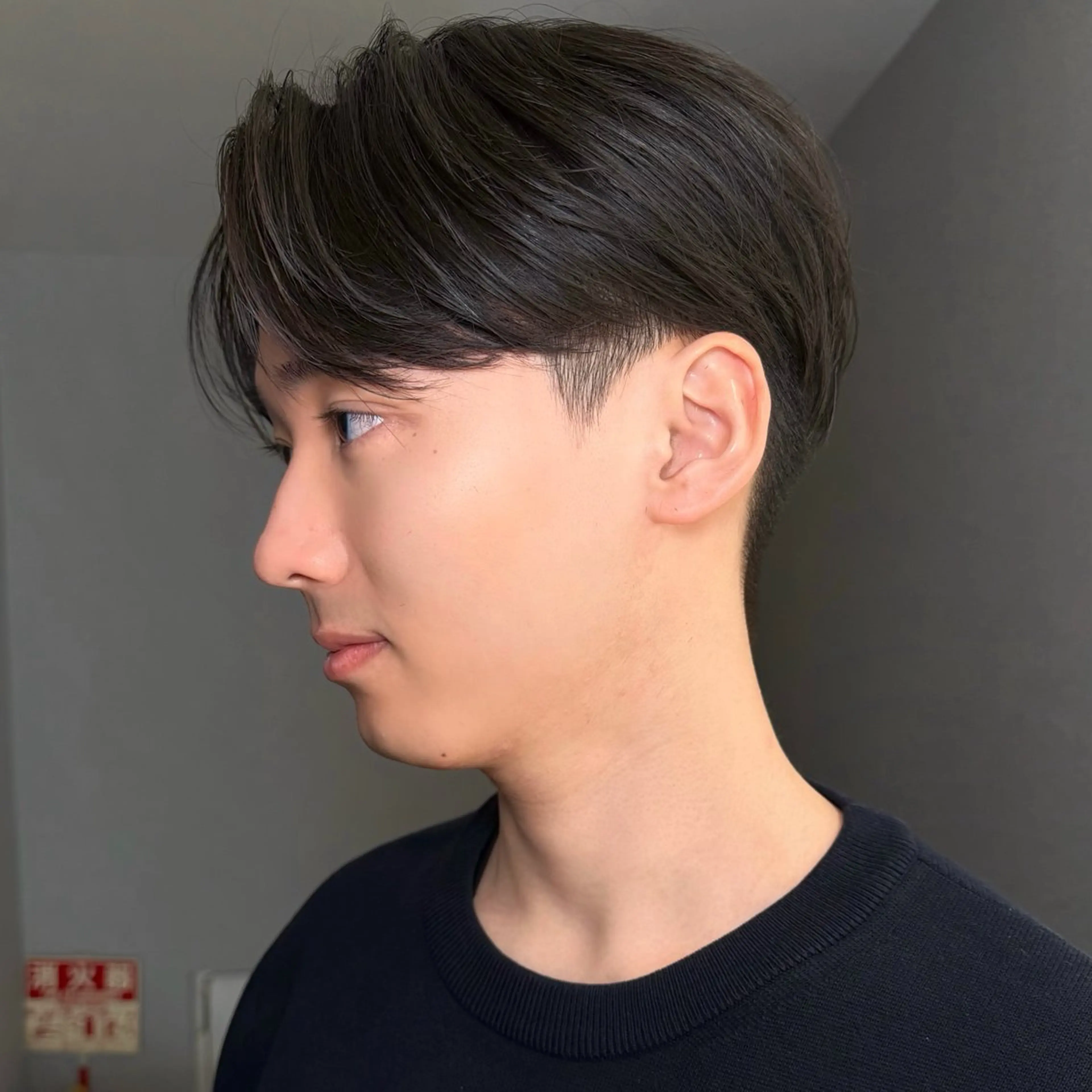 ショート カラー パーマ メンズ センターパート ダウンパーマ メンズ韓国風 メンズパーマ 韓国風ヘア カット パーマ GOTODAY SHAIRE SALON 原宿verno店所属・【センターパート】 大竹　龍之介のヘアスタイル