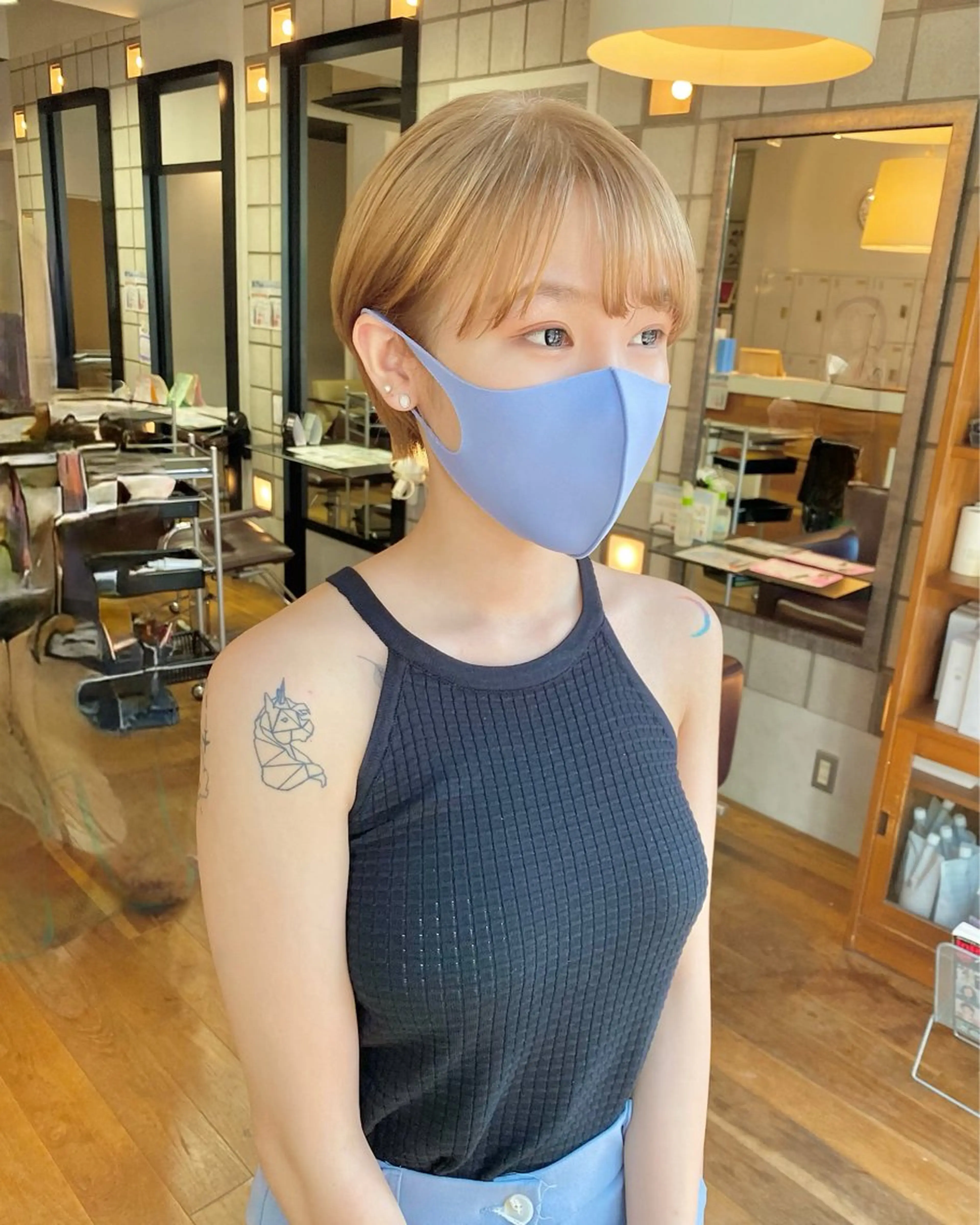 ショート カラー ハイトーンカラー ショートヘア メンズパーマ/メンズ カット/古川晴輝のヘアスタイル