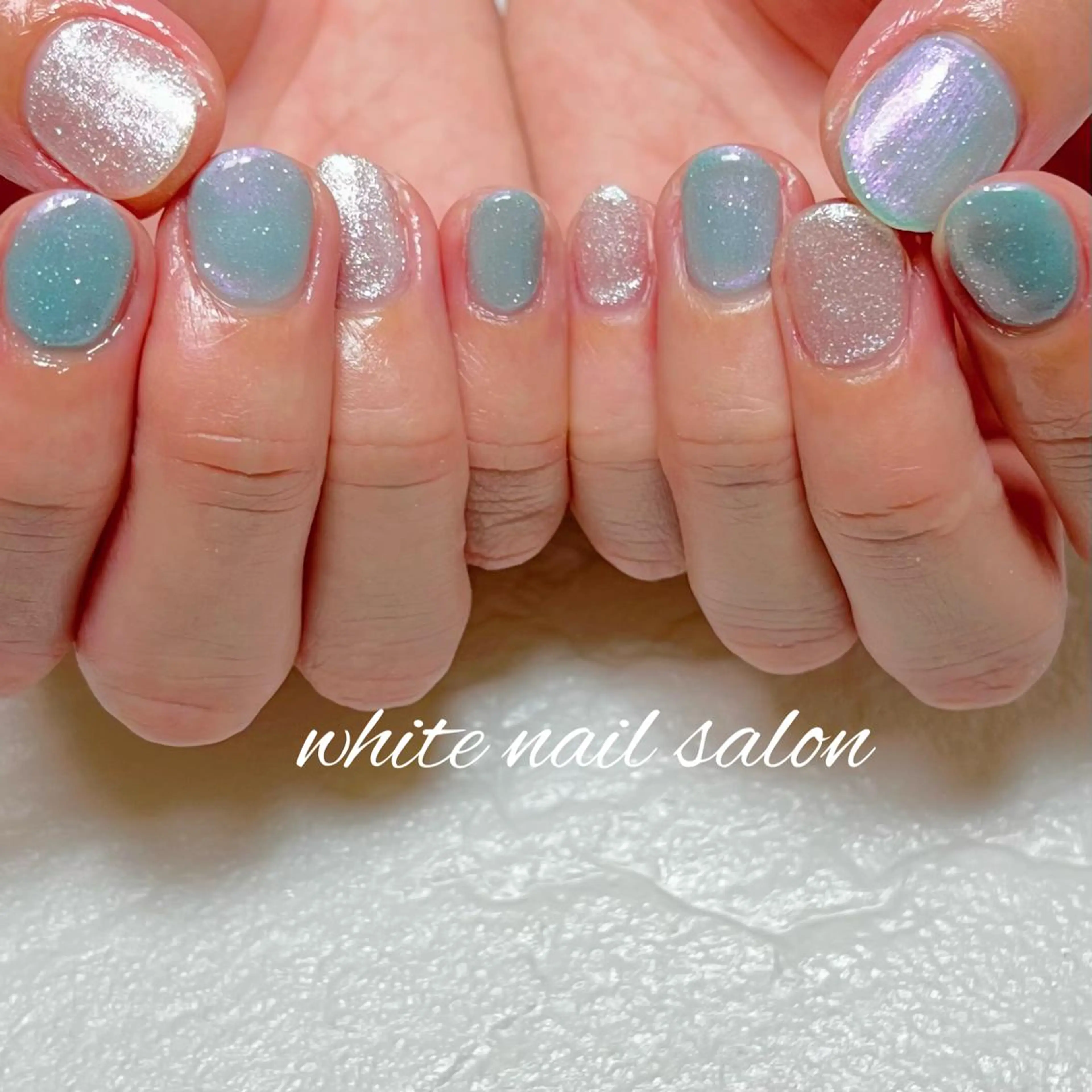 ネイル フットネイル ジェルネイル ハードジェル ラメ(グリッター) 持ち込み ハンドネイル white nail salonのネイルデザイン