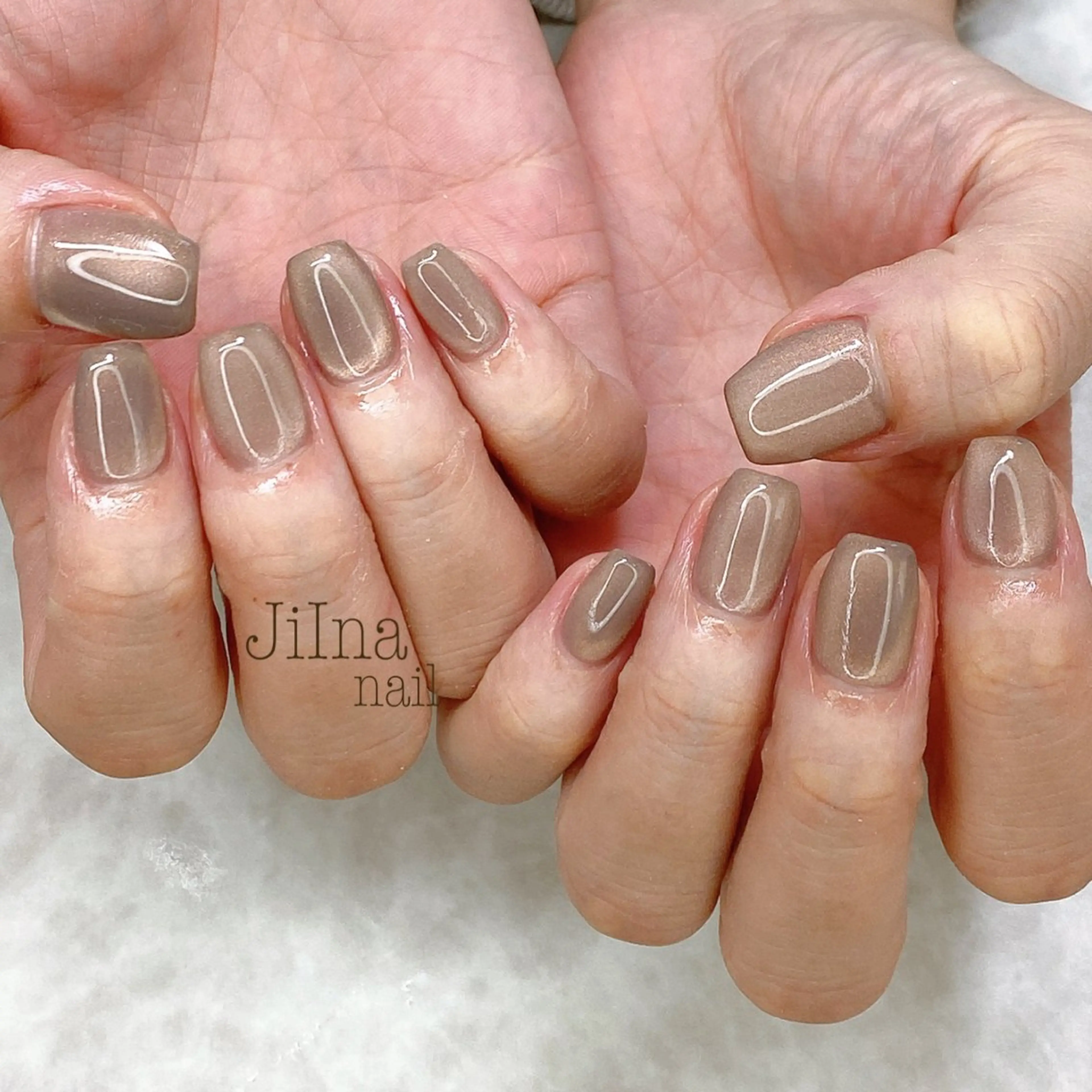 ネイル マグネットネイル マグネットワンカラー ワンカラーネイル JiIna nailのネイルデザイン