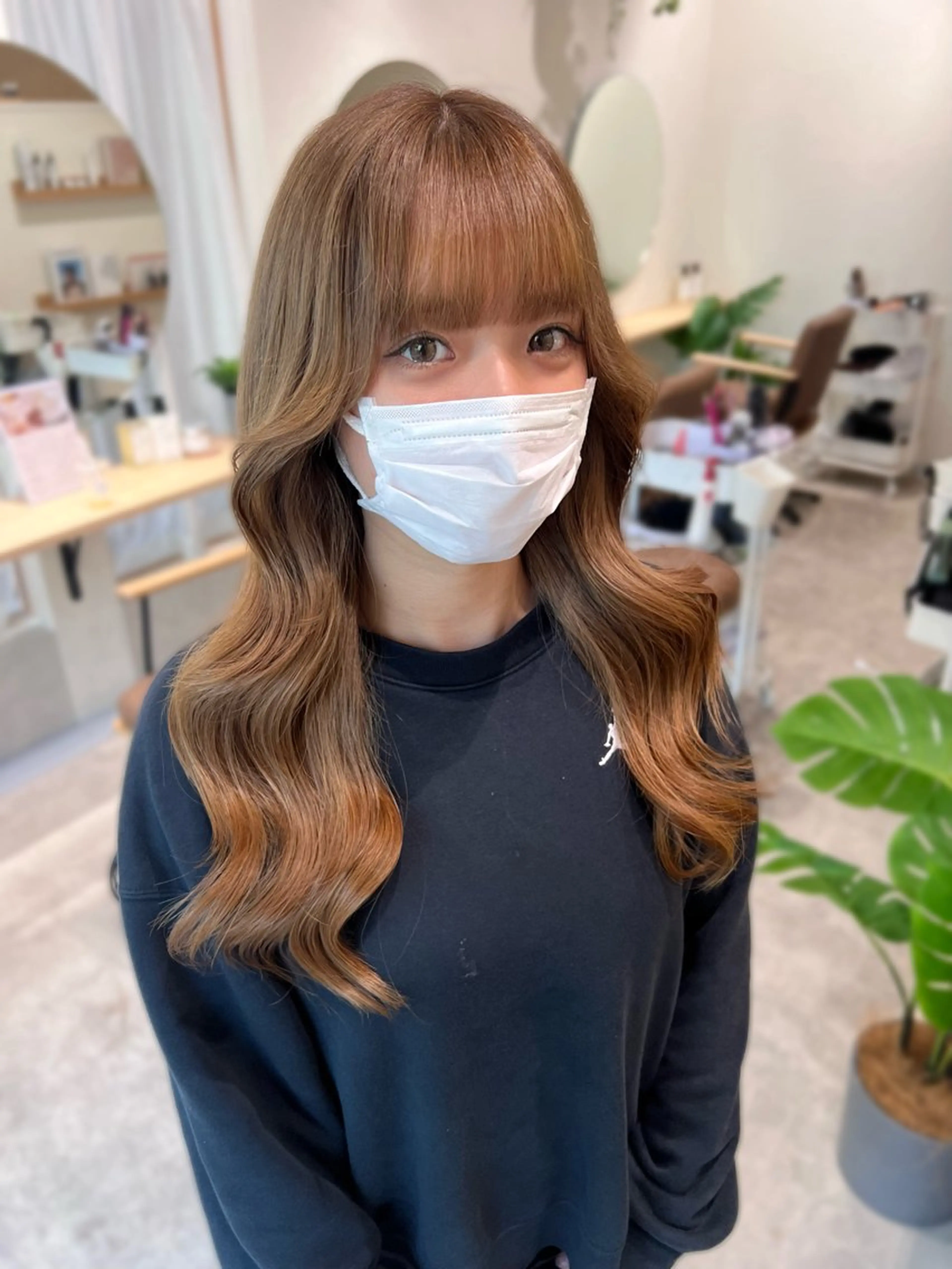 ロング 韓国風ヘア レイヤーカット Day .1のヘアスタイル