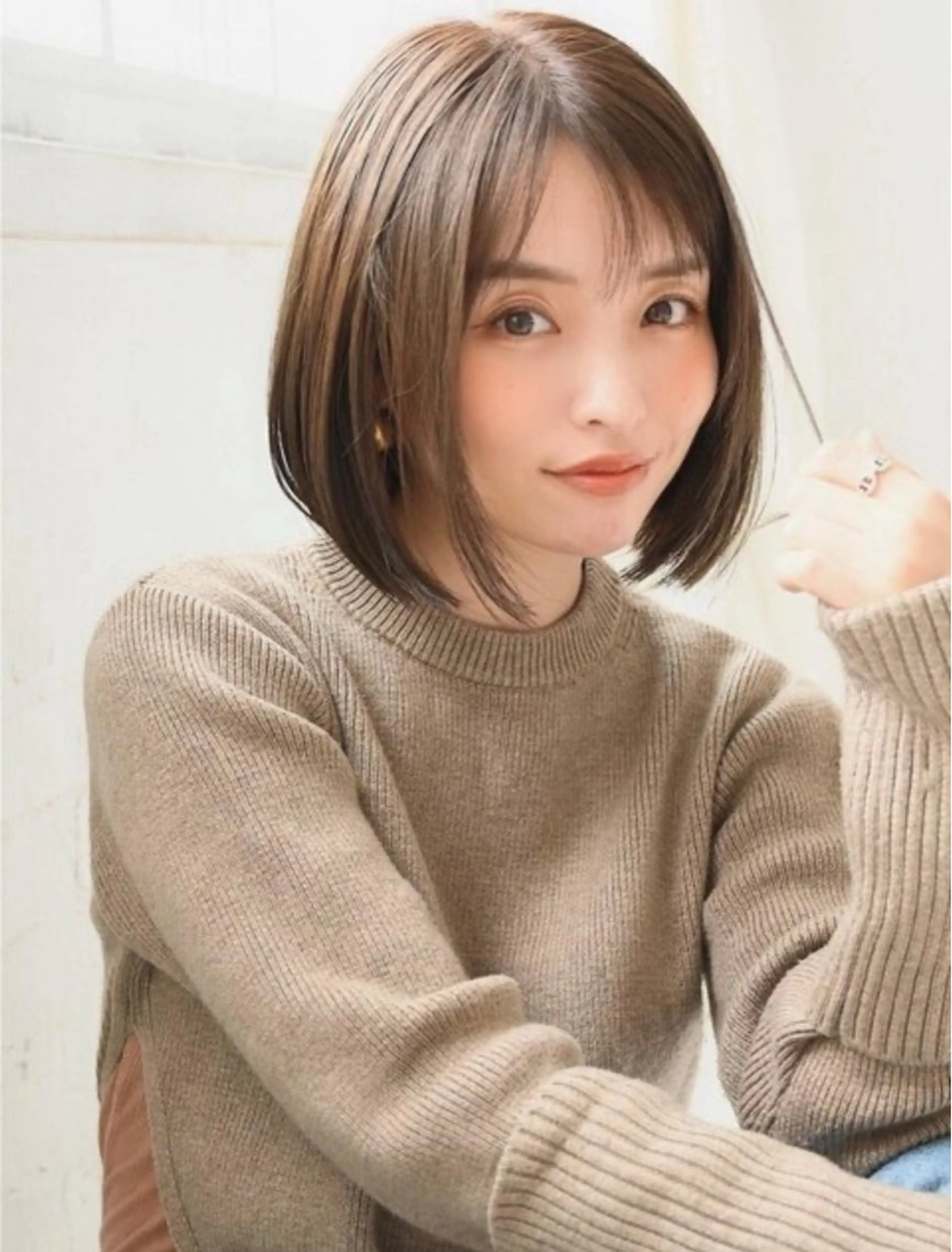 ミディアム ボブ ヘアカラー Agu hair woody 三田ウッディタウン所属・川崎 恭平のヘアスタイル