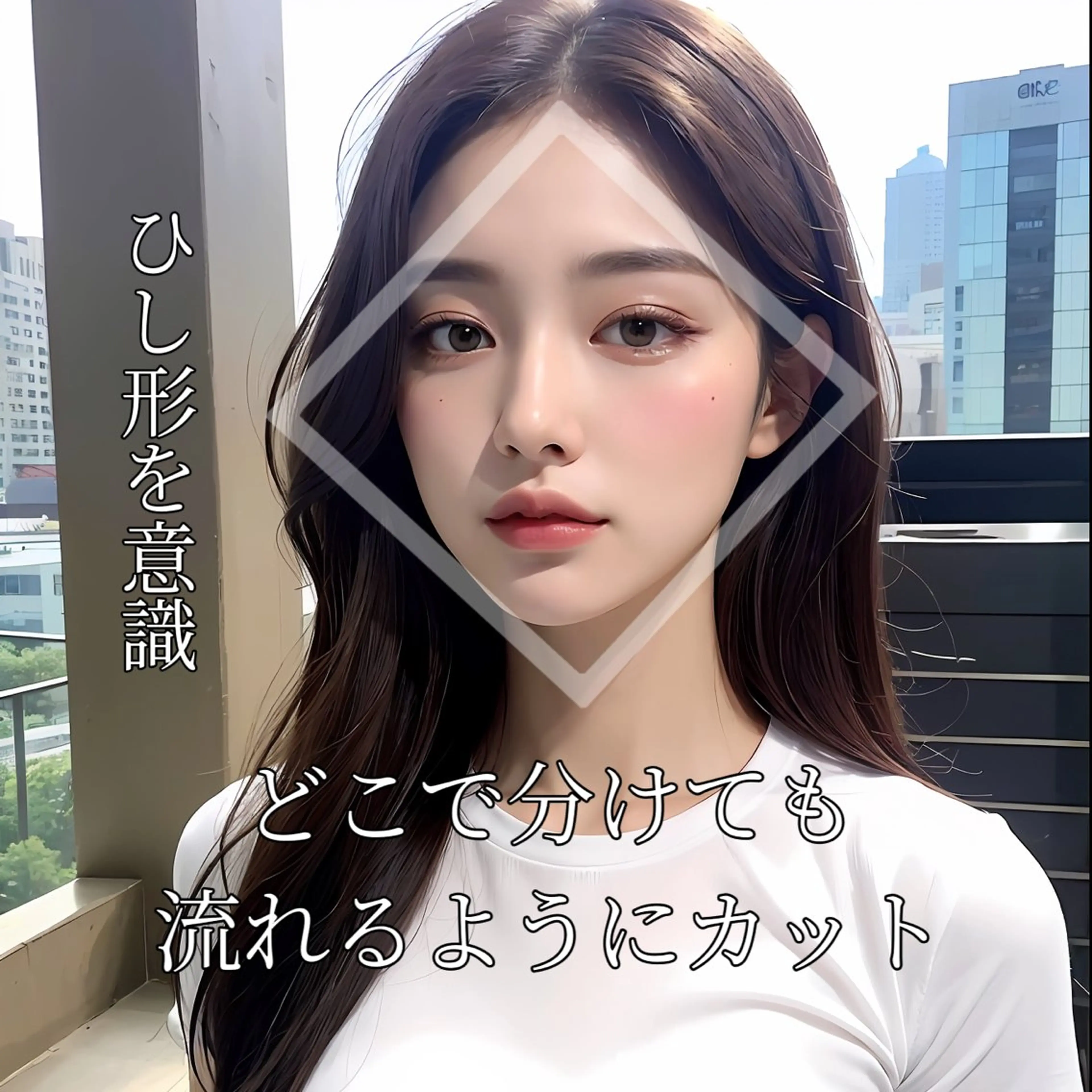 ロング カラー 韓国ヘア♡ 顔まわりカットayaのヘアスタイル