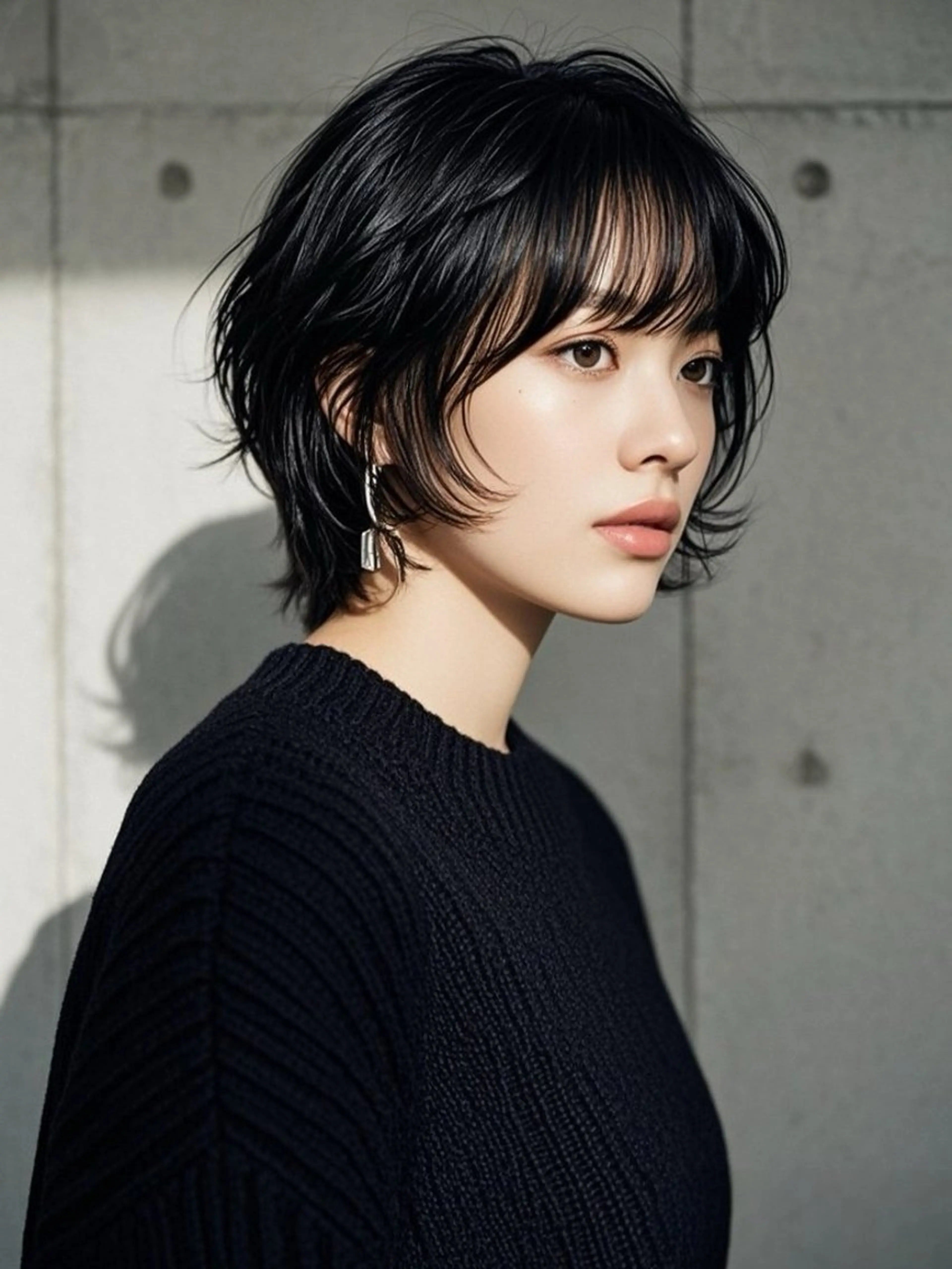 ショート ショートボブ アッシュ ボブ くびれヘア ハッシュカット カット ヘアカラー ウルフカット 811 大阪梅田 ウルフのヘアスタイル