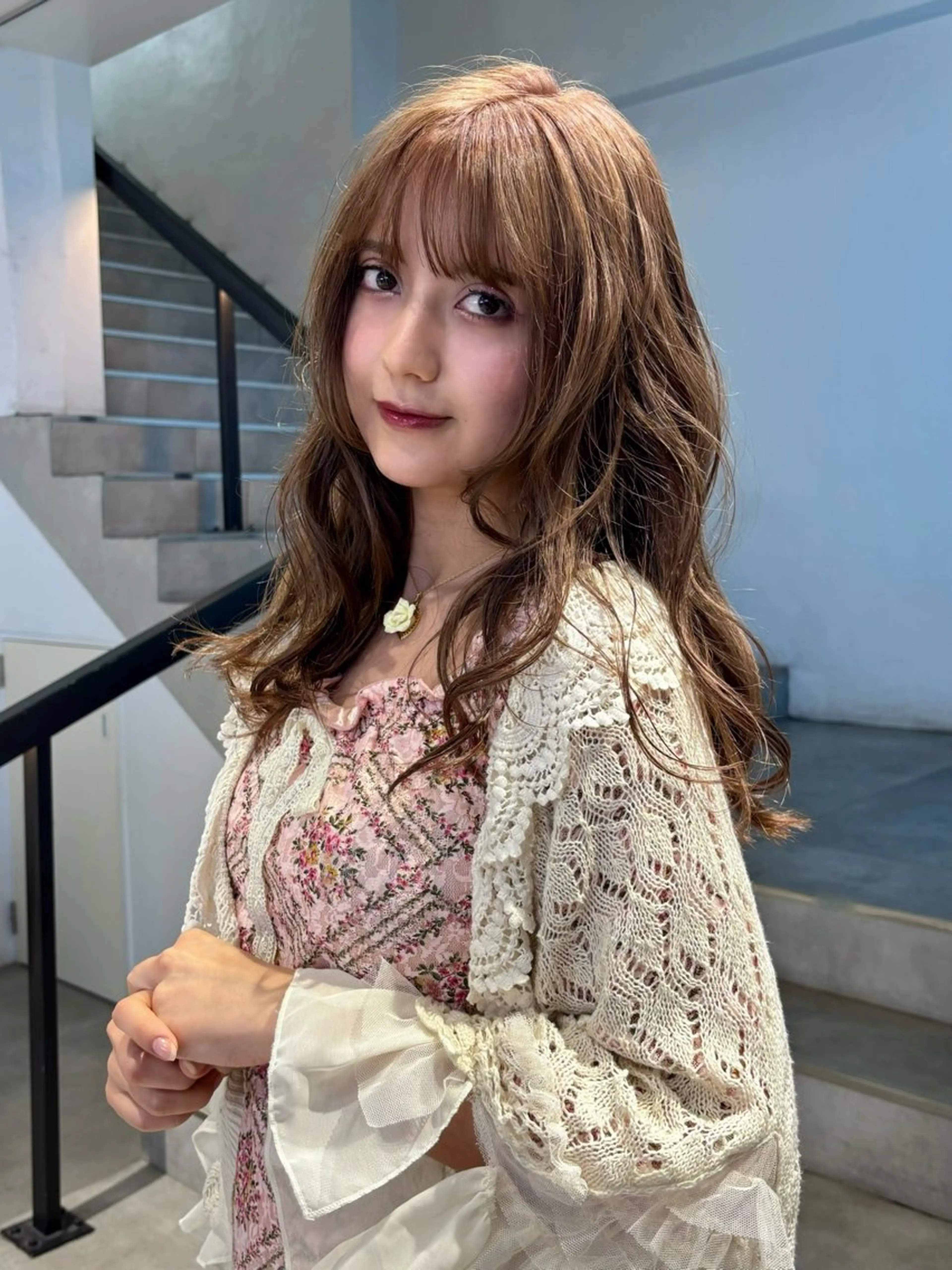 ロング カラー ヘアアレンジ ヘアカラー ハイトーン/レイヤー nail 百咲💌のヘアスタイル