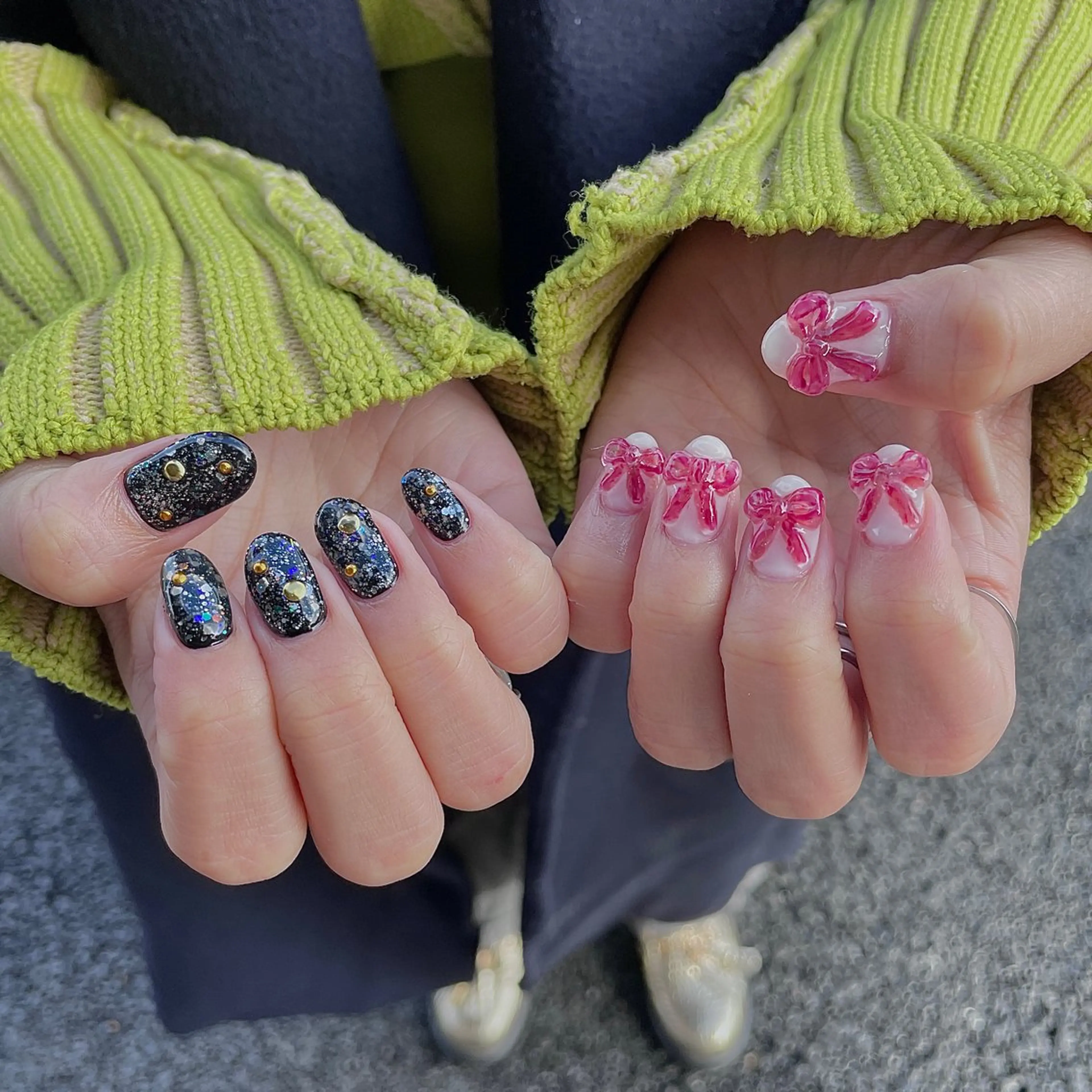 ネイル ホログラムネイル 韓国ネイル ラメ(グリッター) ニュアンスネイル 赤色 ハンドネイル acs.n所属・ネイル，耳つぼ 風間すみれのその他イメージ