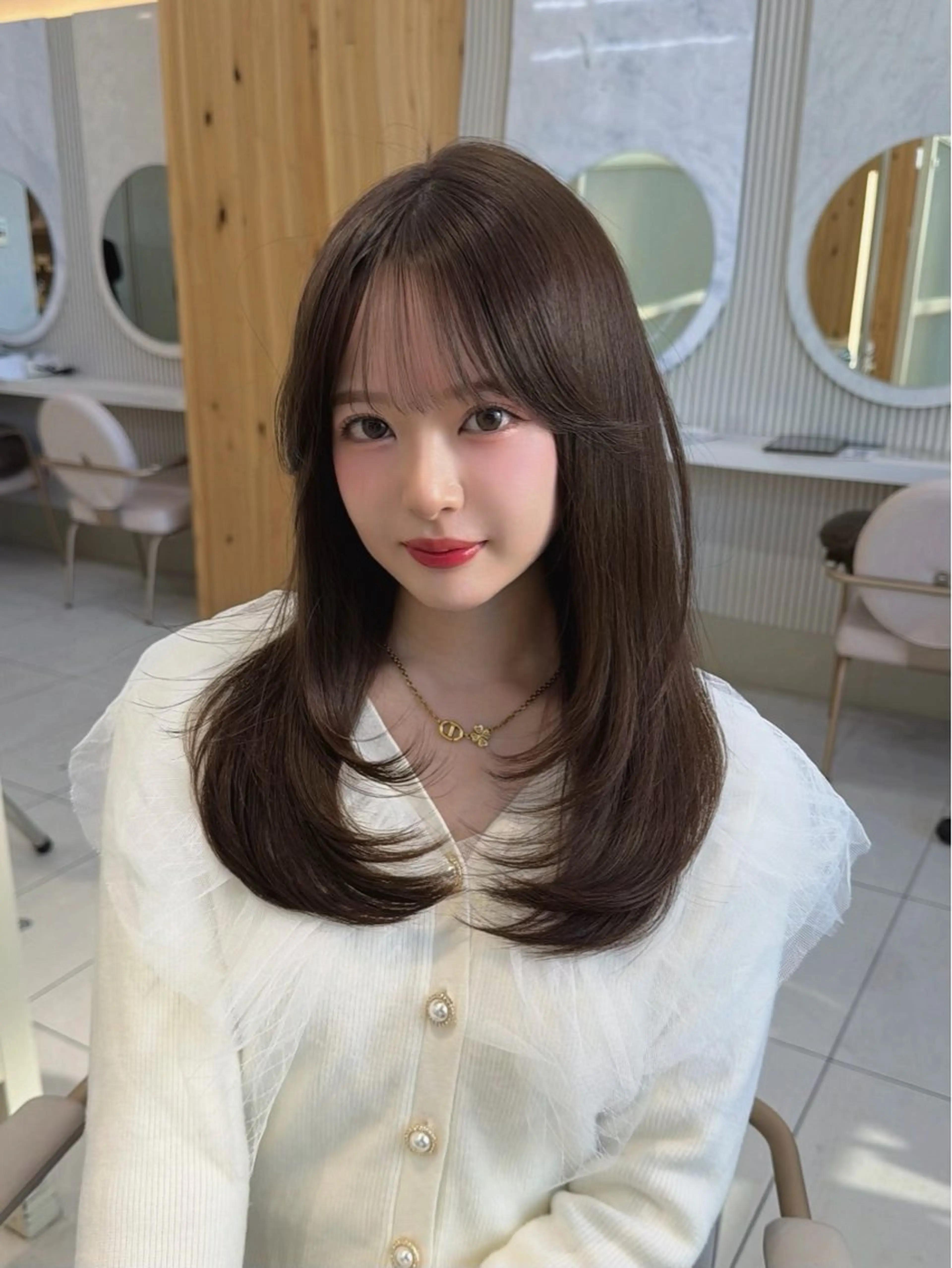 セミロング カット ヘアカラー トリートメント 顔周り/透明感カラー /韓国ヘア/TAKUのヘアスタイル