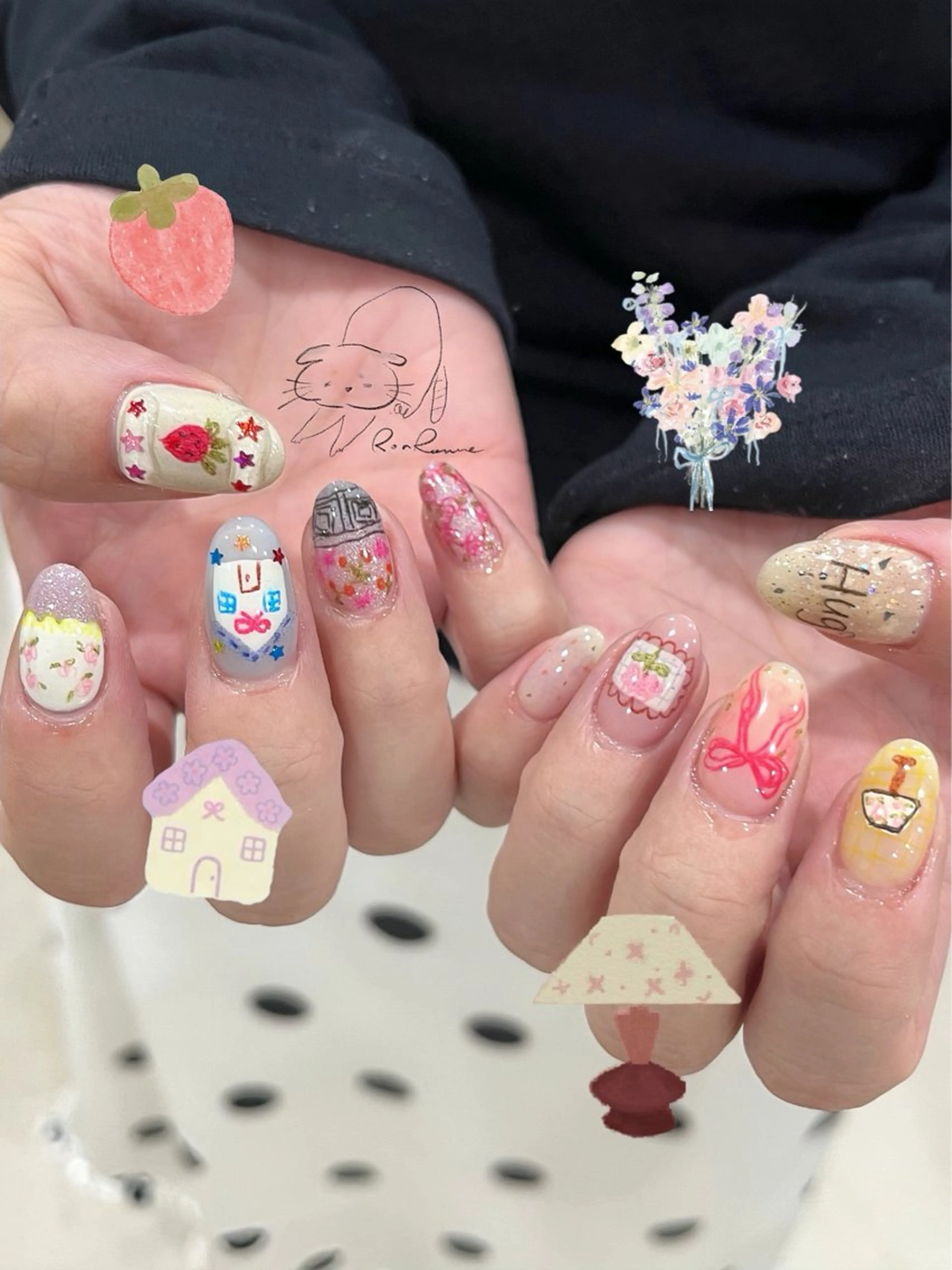 ネイル オーロラネイル 長さ出し フレンチネイル ジェルネイル ミラーネイル ハンドネイル Cho Artネイル所属・ronronne .のネイルデザイン