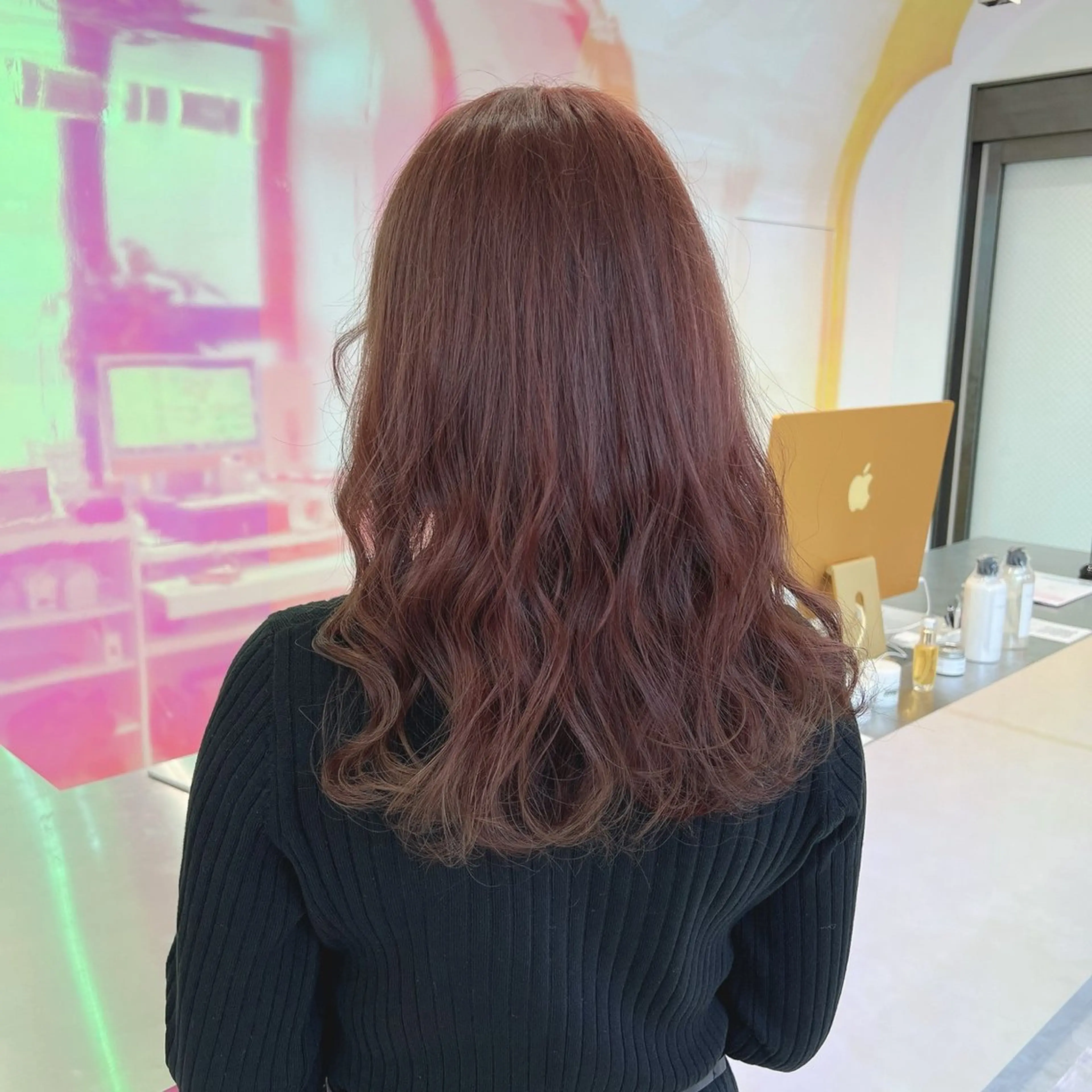 セミロング カラー パーマ ヘアアレンジ メンズ 🤍透明感カラー🤍 ブリーチ🤍AINEのヘアスタイル