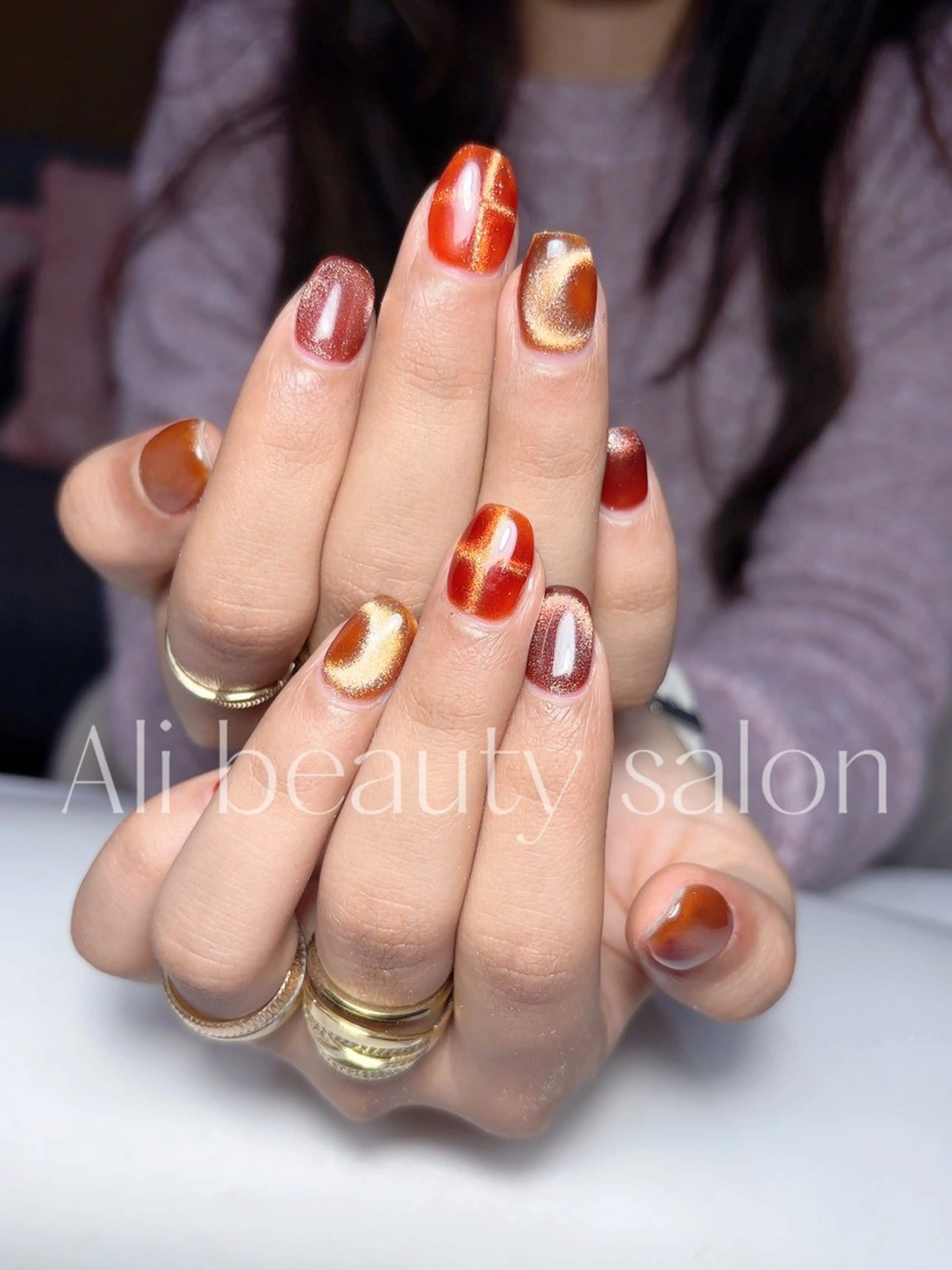 ネイル フレンチネイル マグネットネイル ハンドネイル Ali 新小岩 ネイル専門のネイルデザイン