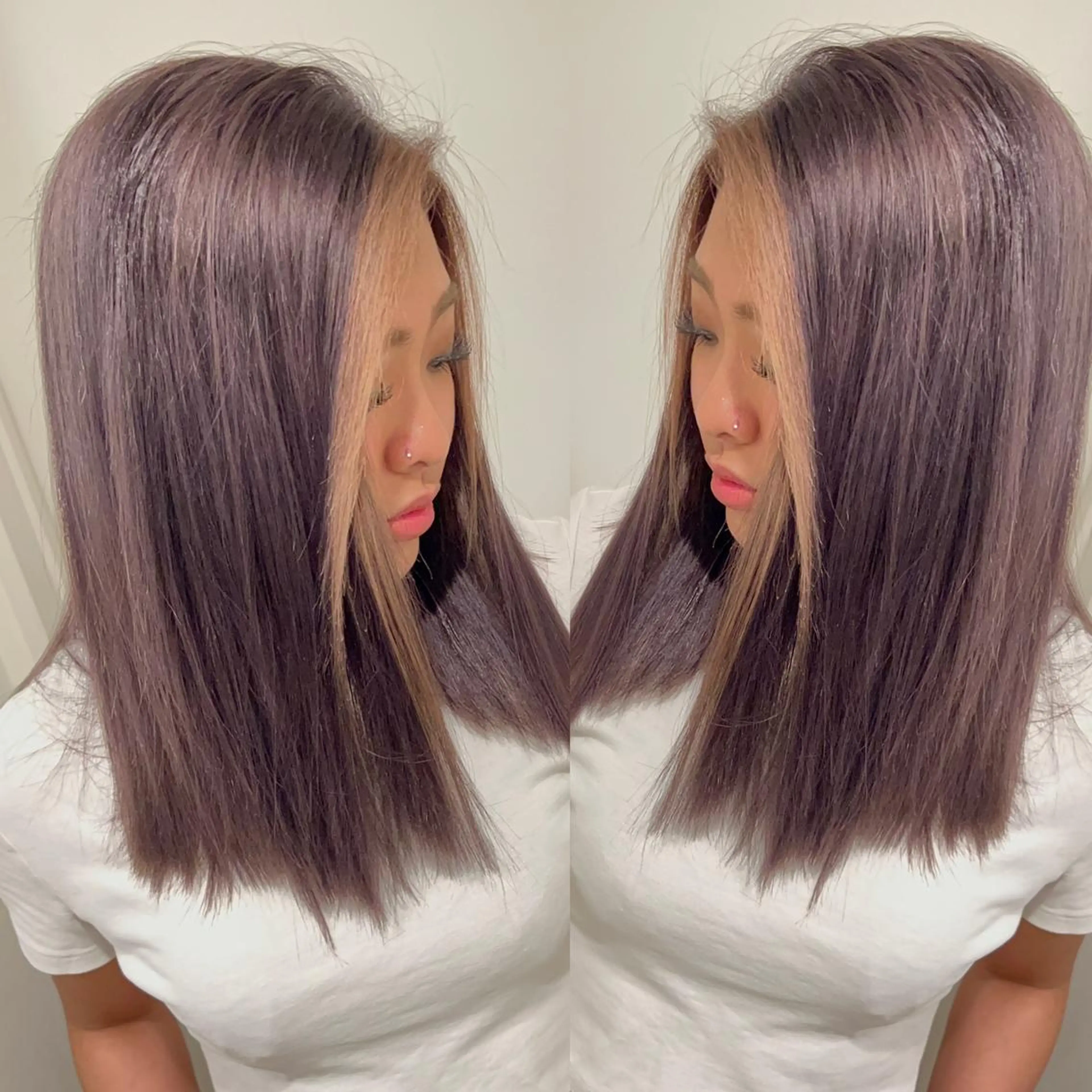 セミロング カラー ヘアアレンジ 🔥ハイトーンカラー ギャルNAOKI🔥のヘアスタイル