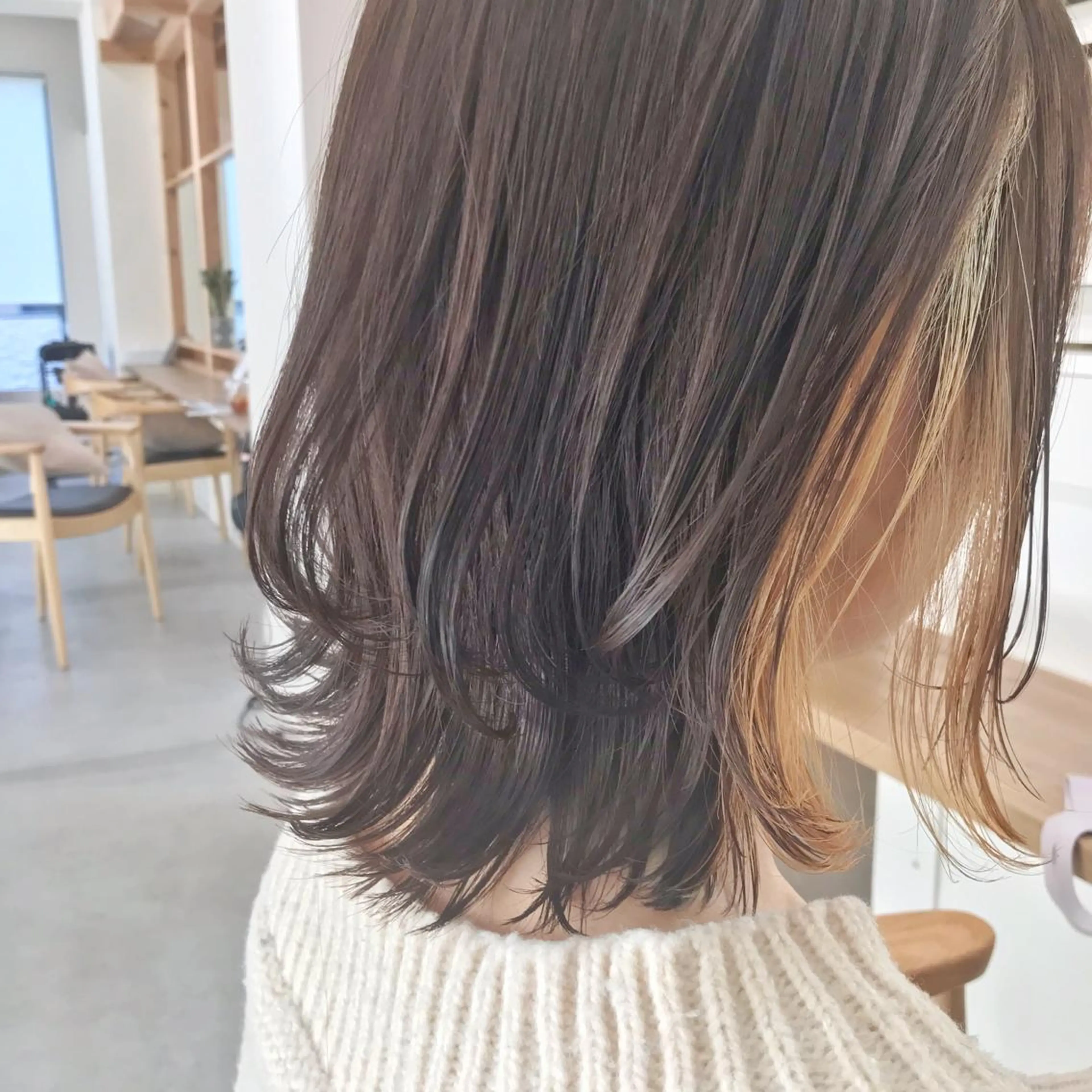 ミディアム カット ヘアカラー トリートメント イメチェンカット✂️ 錦糸町佐藤店長のヘアスタイル