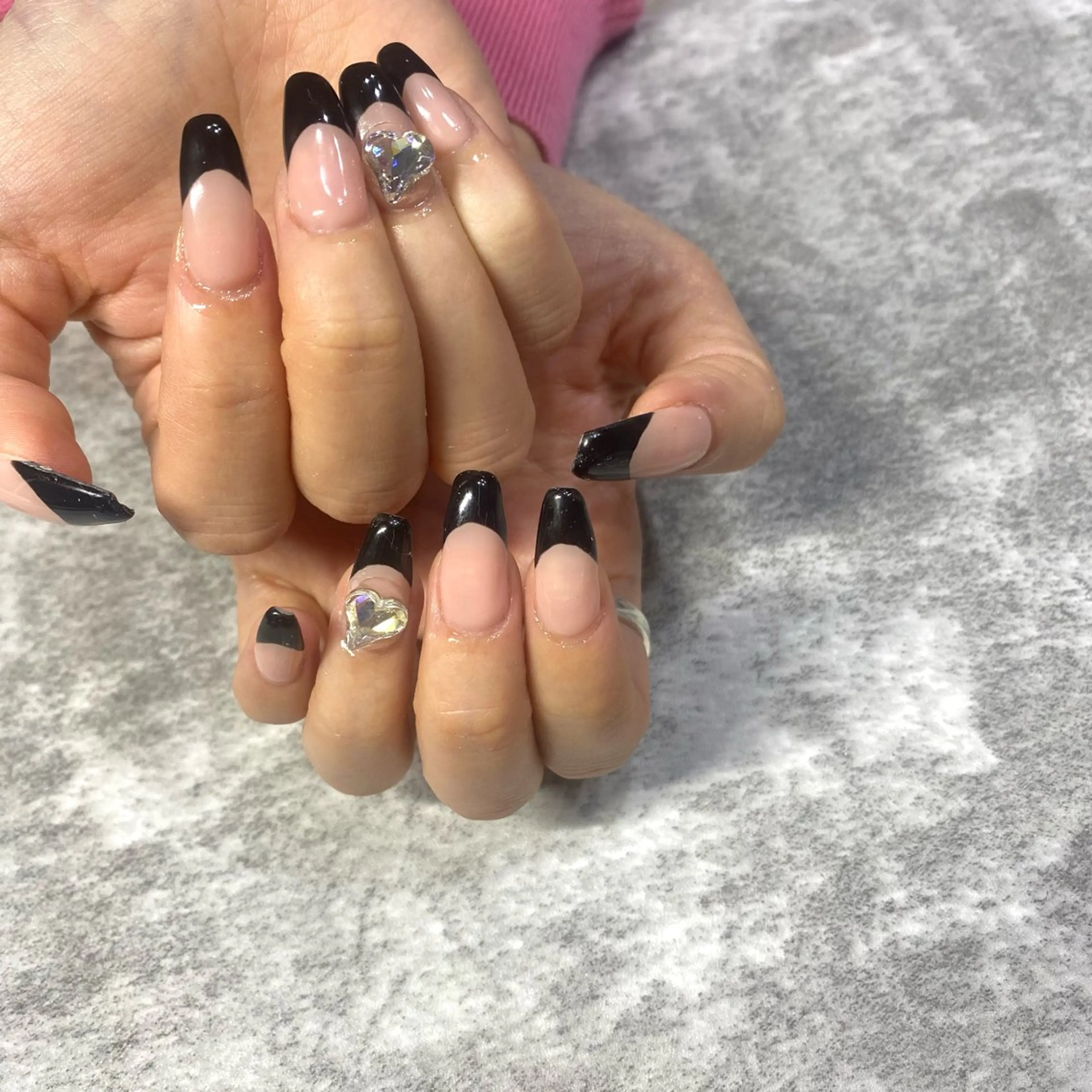 ネイル フレンチネイル ハート ハンドネイル ★Rinail... .のネイルデザイン