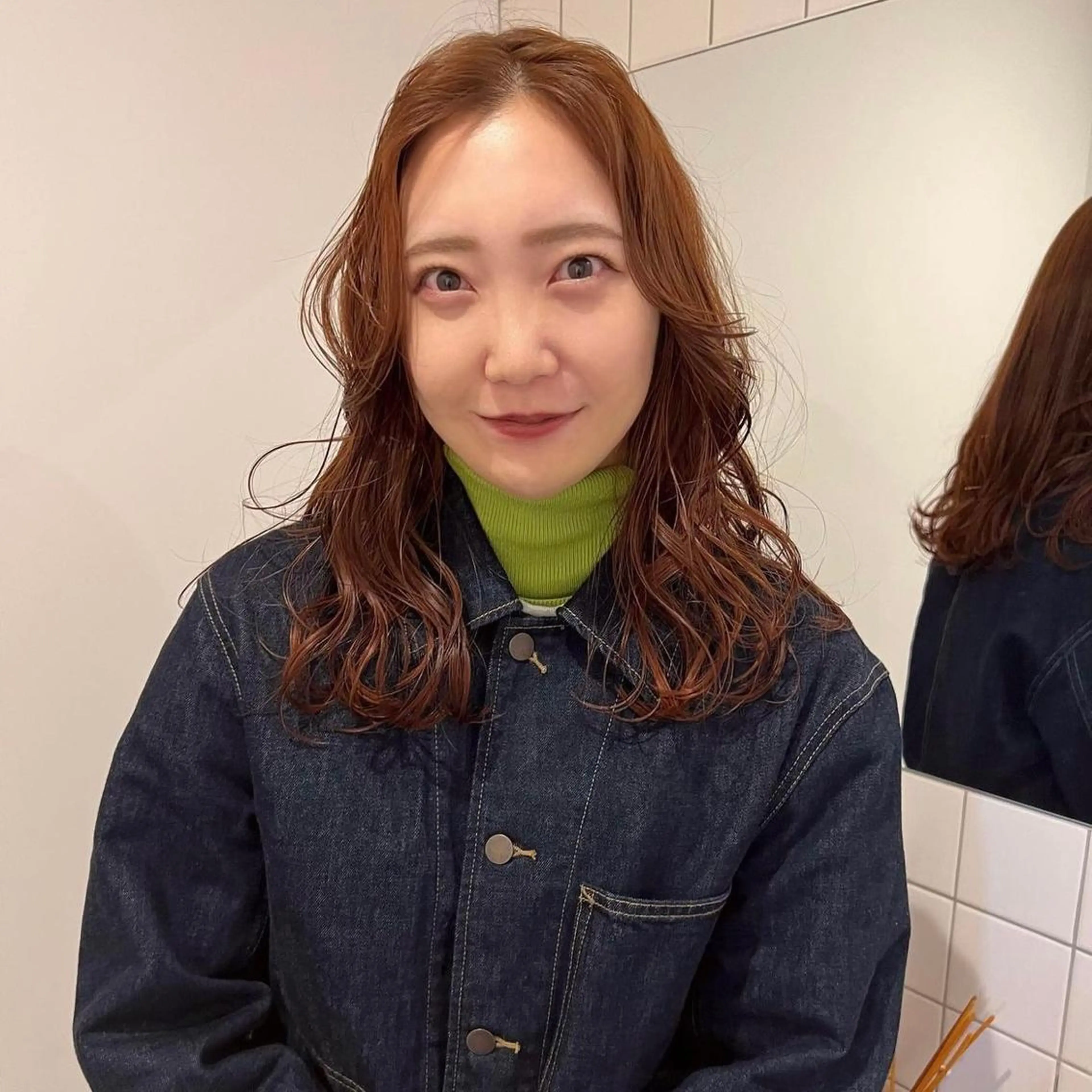 ロング カラー ベージュカラー オレンジ オレンジベージュ arisa/暖色 /伏見/レイヤーのヘアスタイル