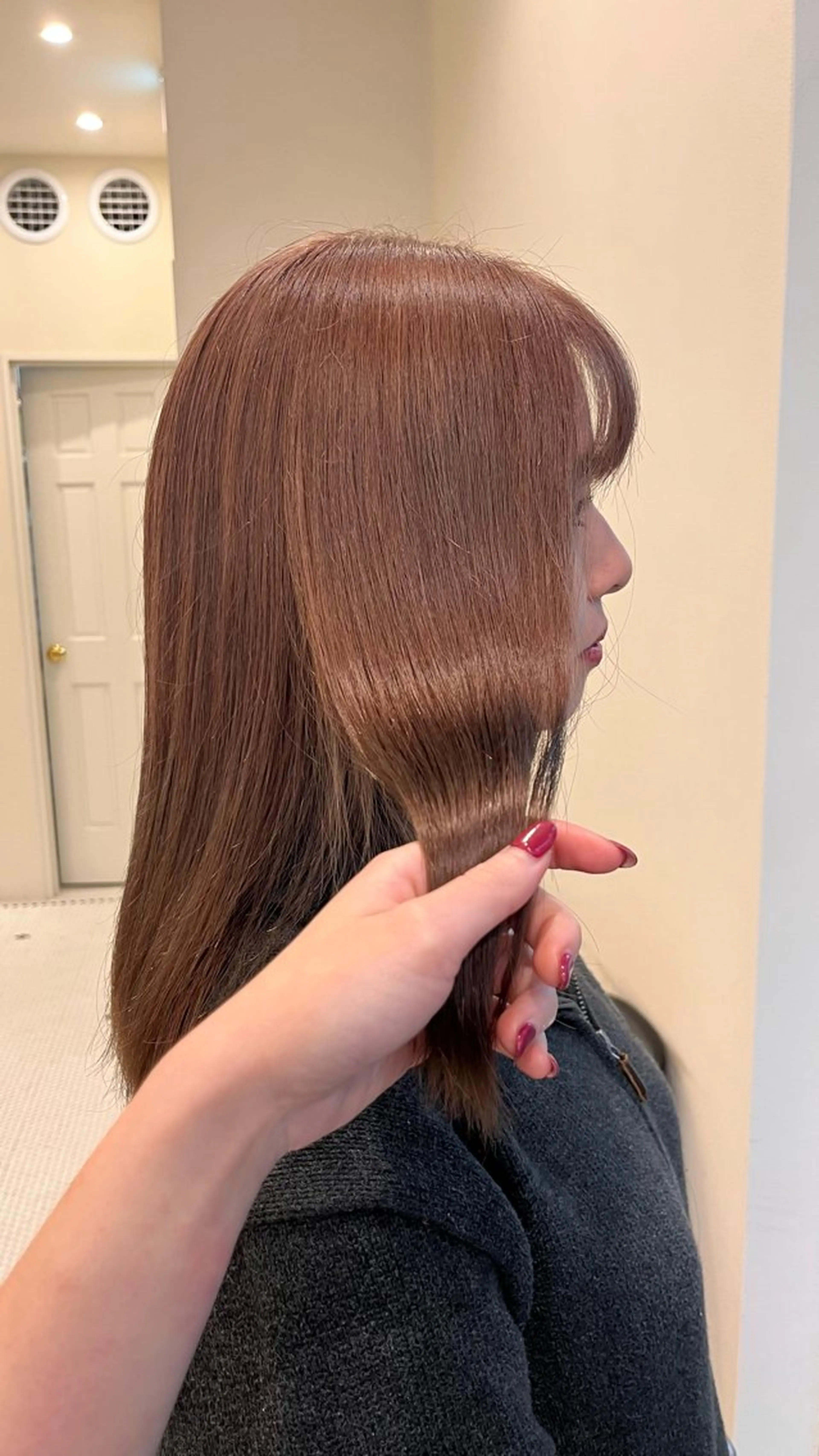 ミディアム カラー ベージュカラー ブリーチ ピンクカラー ピンクベージュ 🌷KARIN/ ショート、メンズ🍃のヘアスタイル