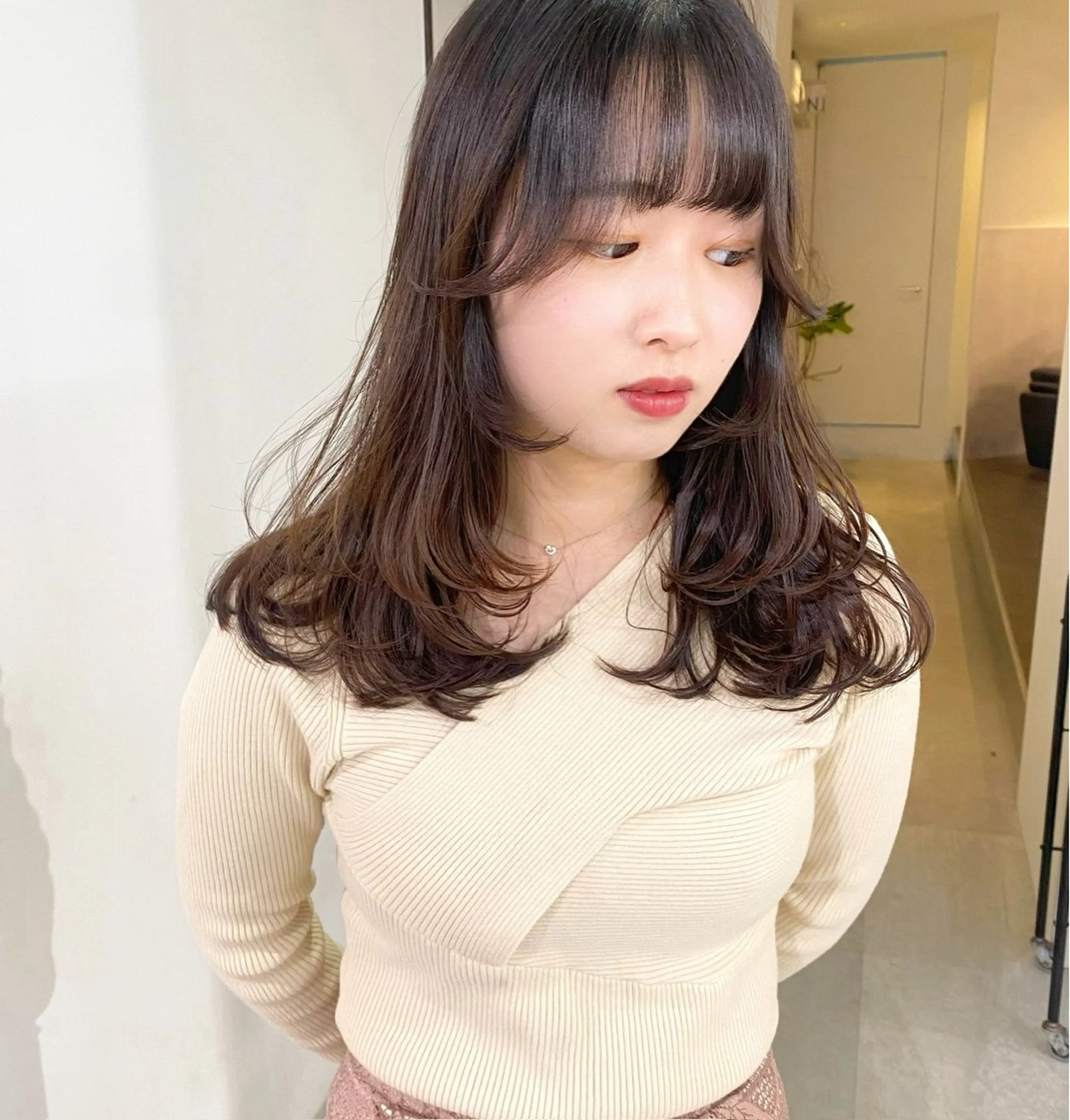 ロング カラー レイヤーカット mizuki/ピンク ベージュ.レイヤーのヘアスタイル