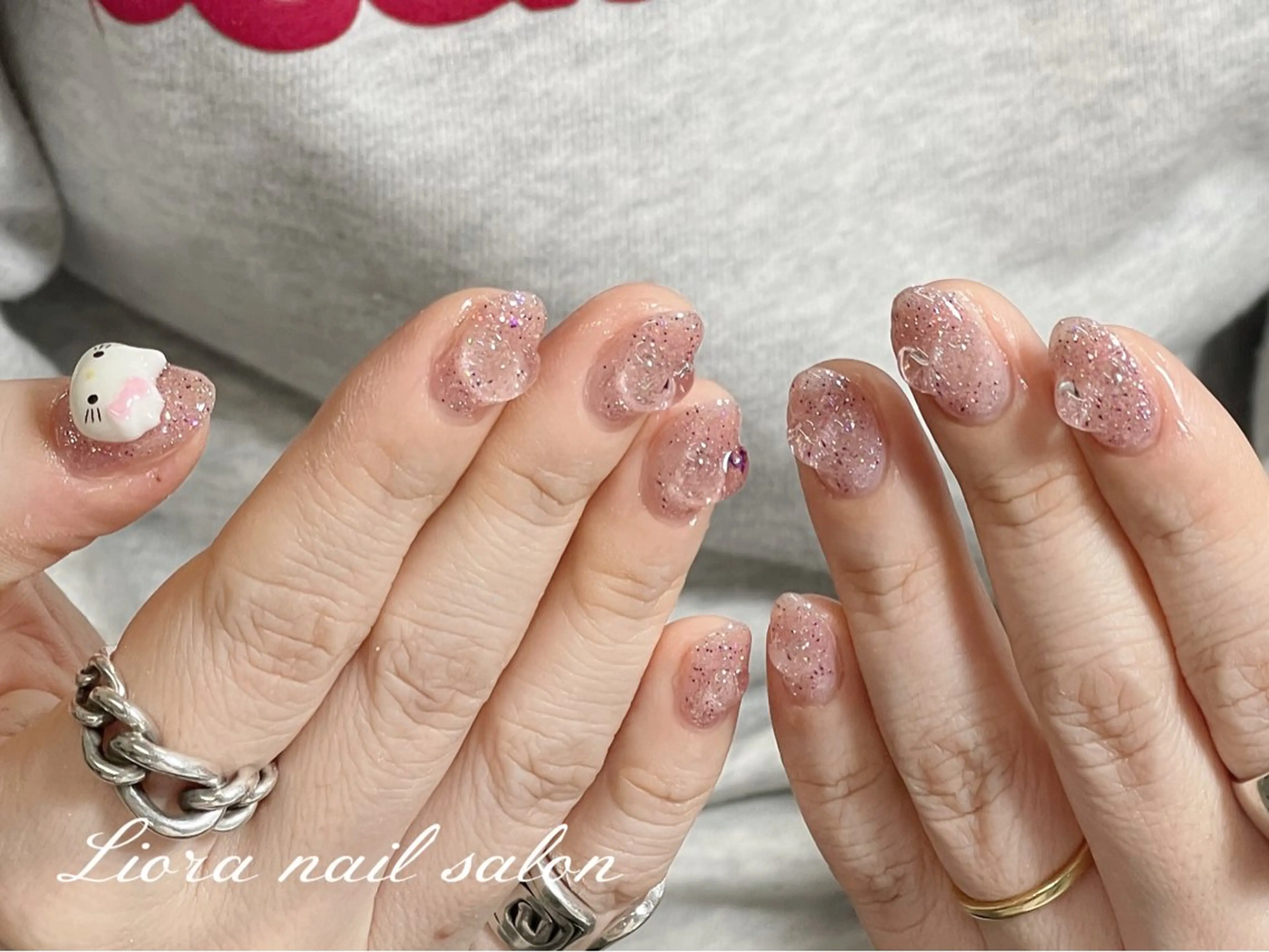ネイル チークネイル フットネイル フレンチネイル ジェルネイル ガーリー ハンドネイル Liora nail 1のネイルデザイン
