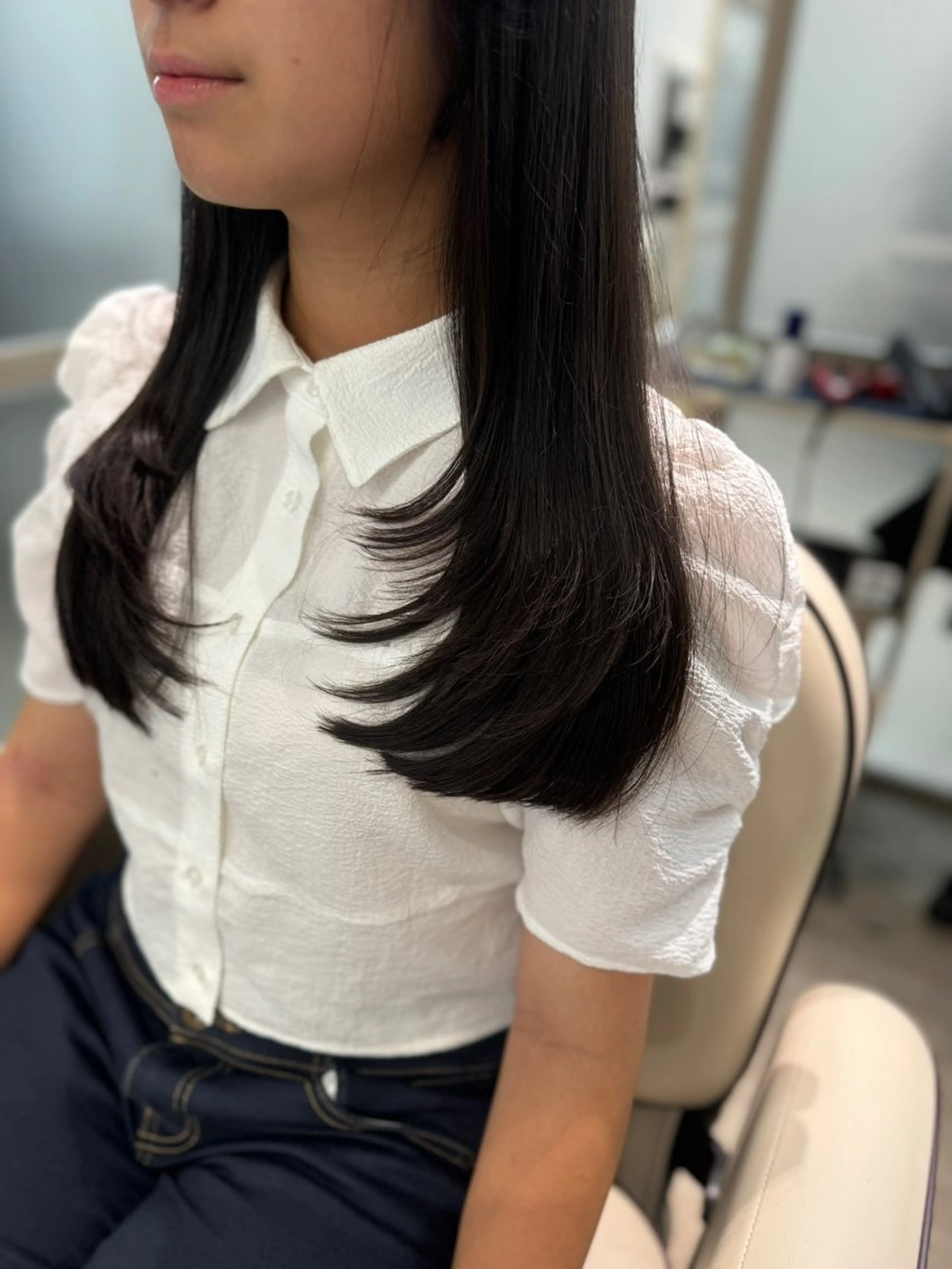 ロング くせ毛 縮毛矯正 トリートメント 酸熱トリートメント 髪質改善×艶カラー Haruのヘアスタイル