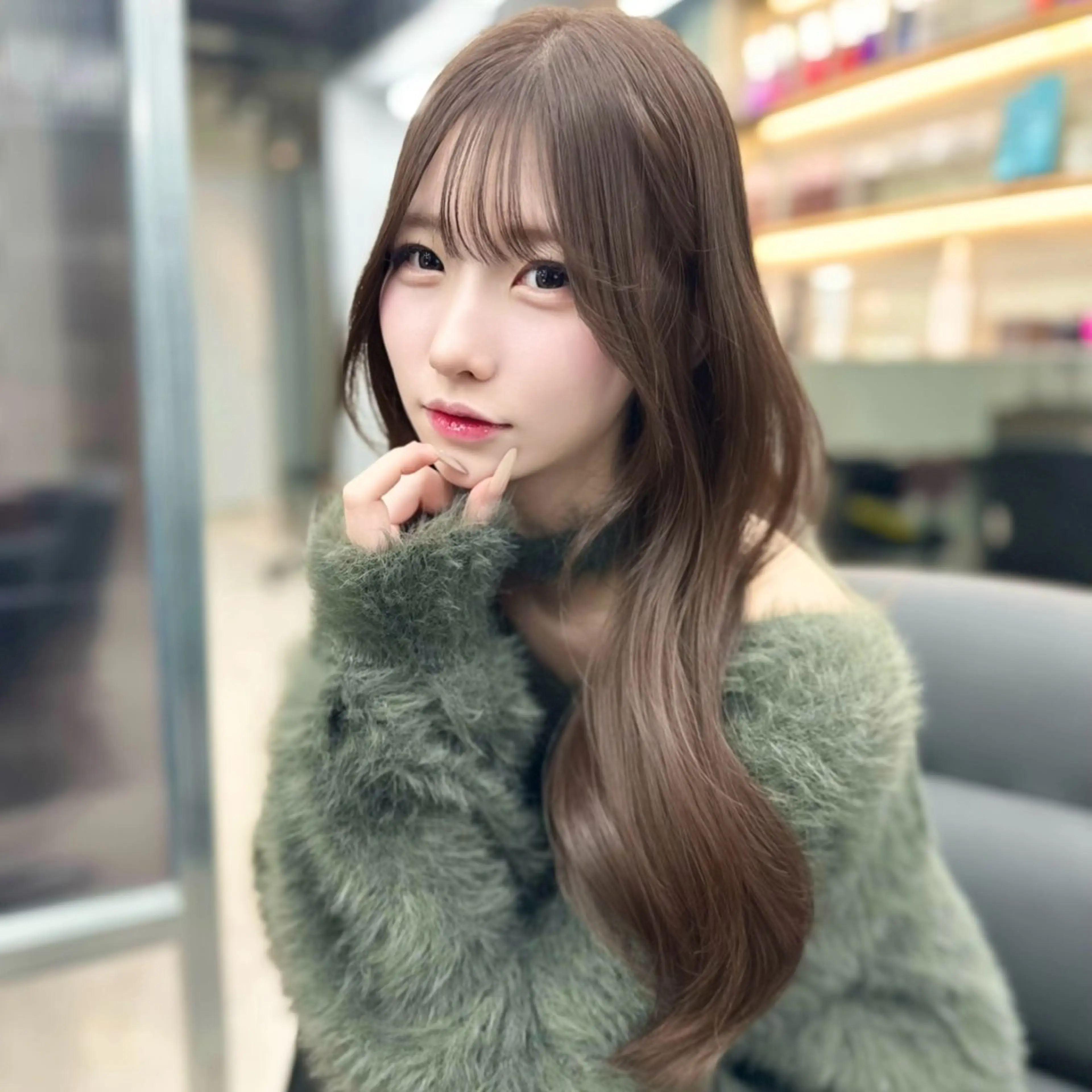 ロング カット ヘアカラー トリートメント 韓国/ワンホンヘア 髪質改善/MaCoのヘアスタイル