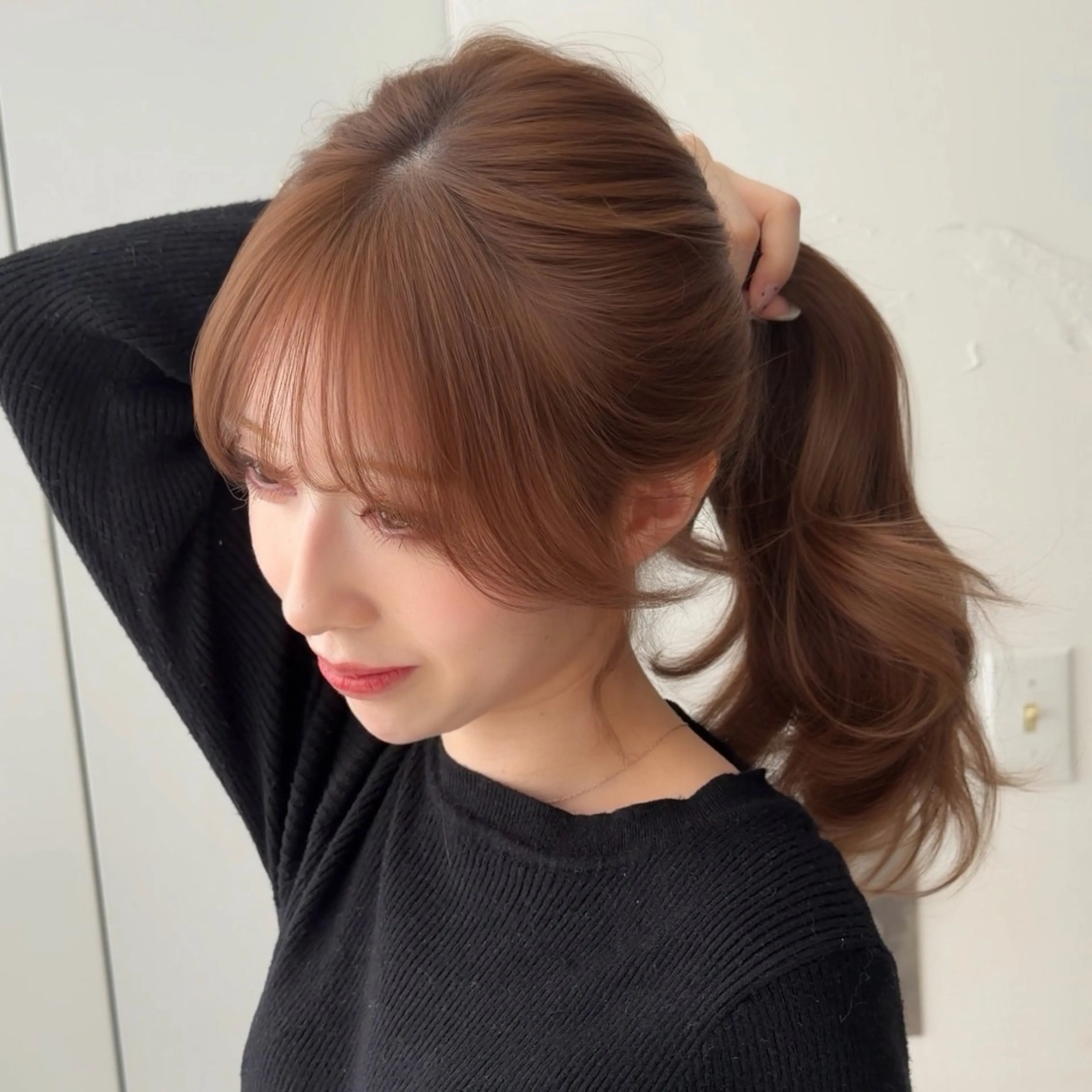 ロング カット 縮毛矯正 顔周り/くびれ巻き /福岡天神/萌歌のヘアスタイル