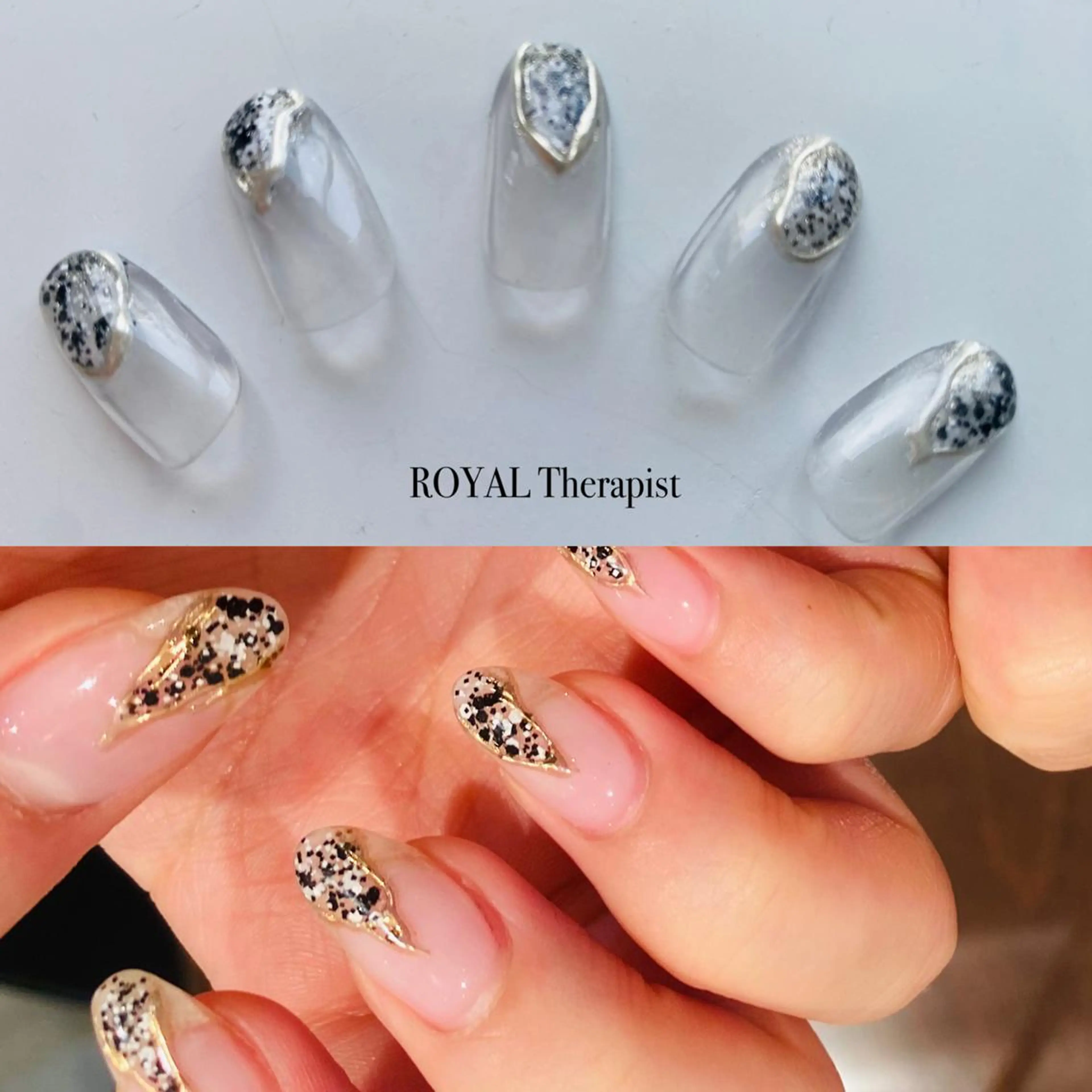 ネイル クリアネイル ハンドネイル 【山岡】 ロイヤル•セラピストのネイルデザイン