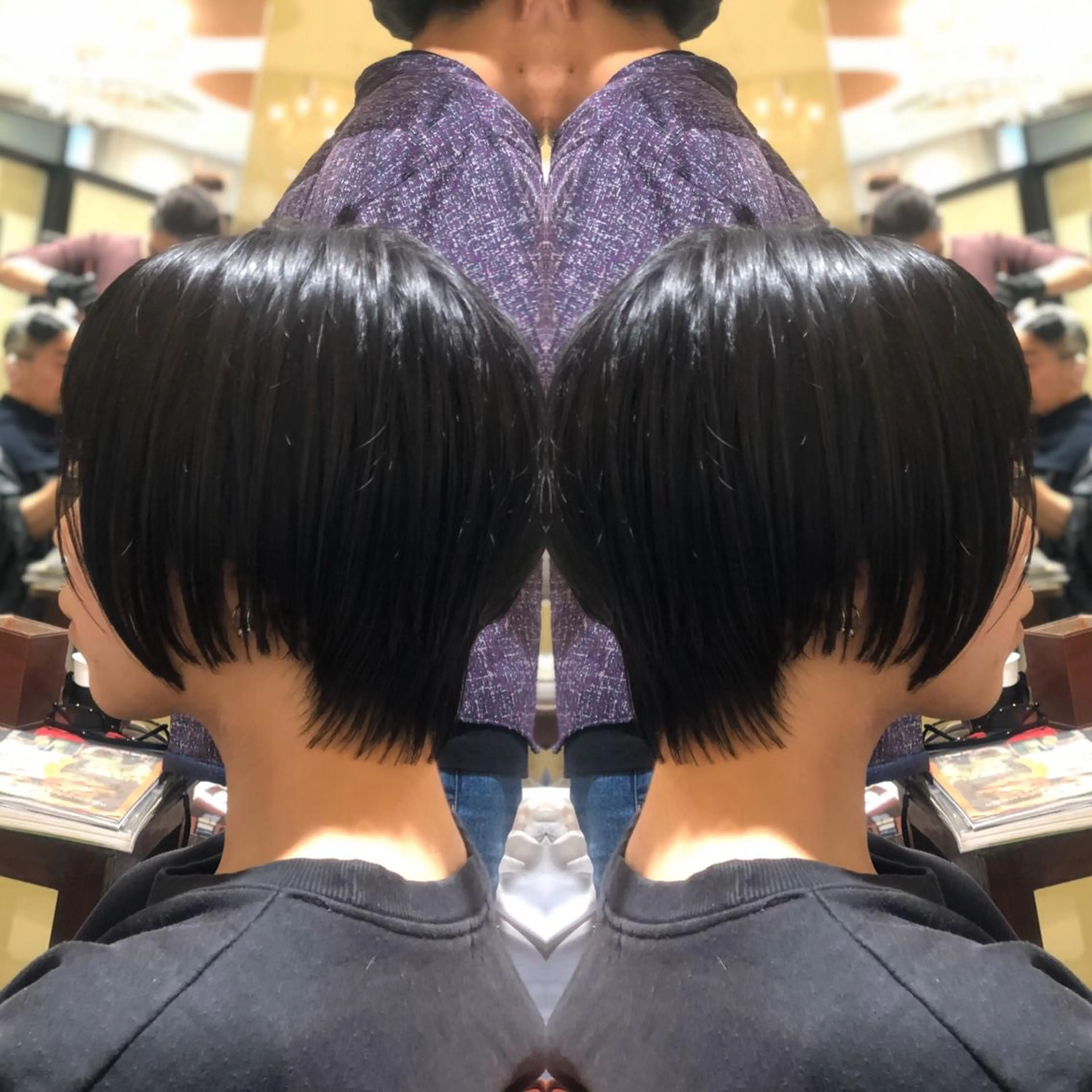 ショート カット ヘアカラー Y Uのヘアスタイル