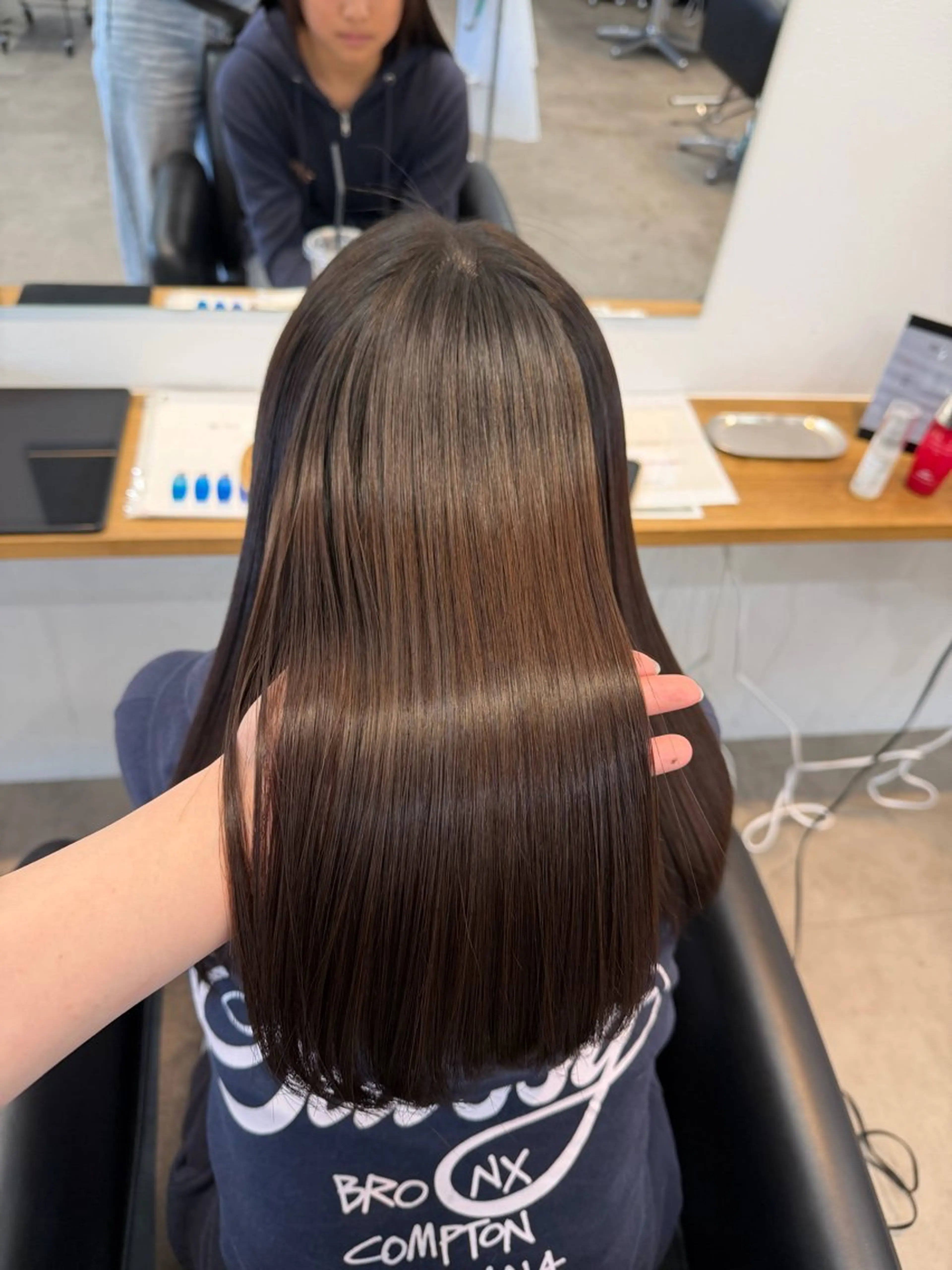 セミロング 縮毛矯正 カット ヘアカラー 縮毛矯正 韓国風hair💕 Kanonのヘアスタイル