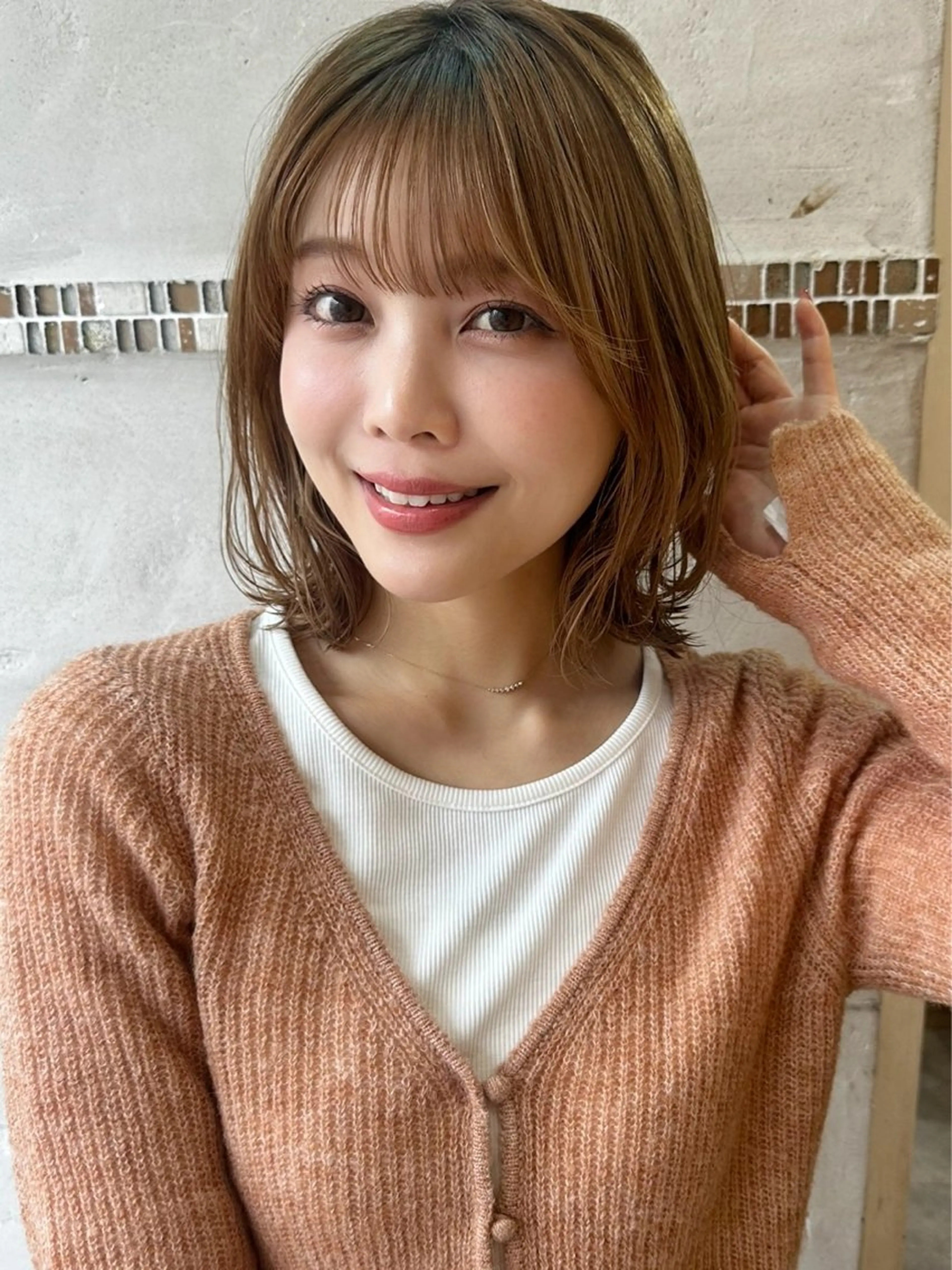 ミディアム ボブ カット ヘアカラー トリートメント 似合わせヘア/ボブ/ ミディアム/Takaのヘアスタイル