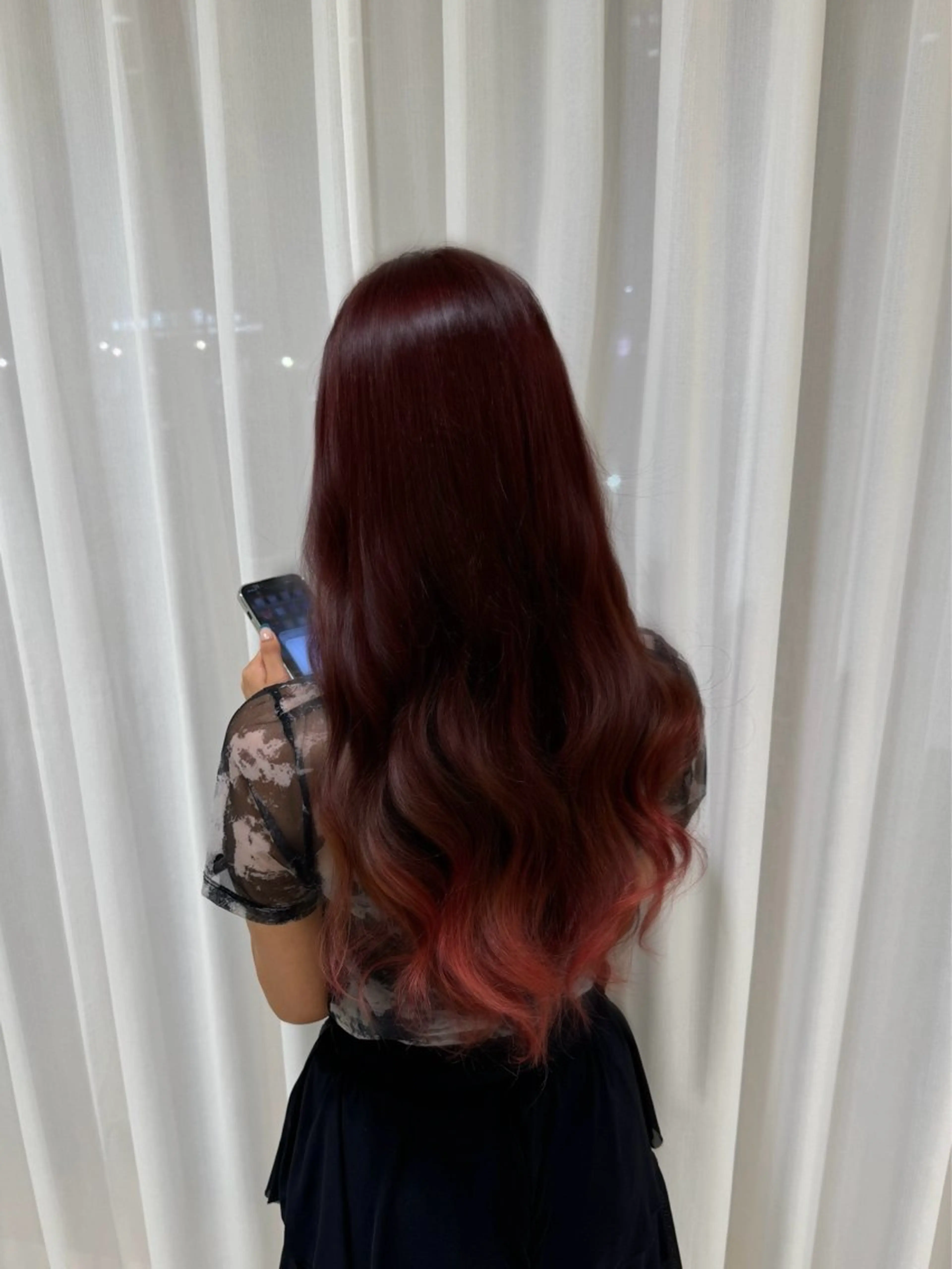 カラー ブラウンカラー レッドカラー 曲がる縮毛/カルマパ ーマ/池袋/横村大全のヘアスタイル