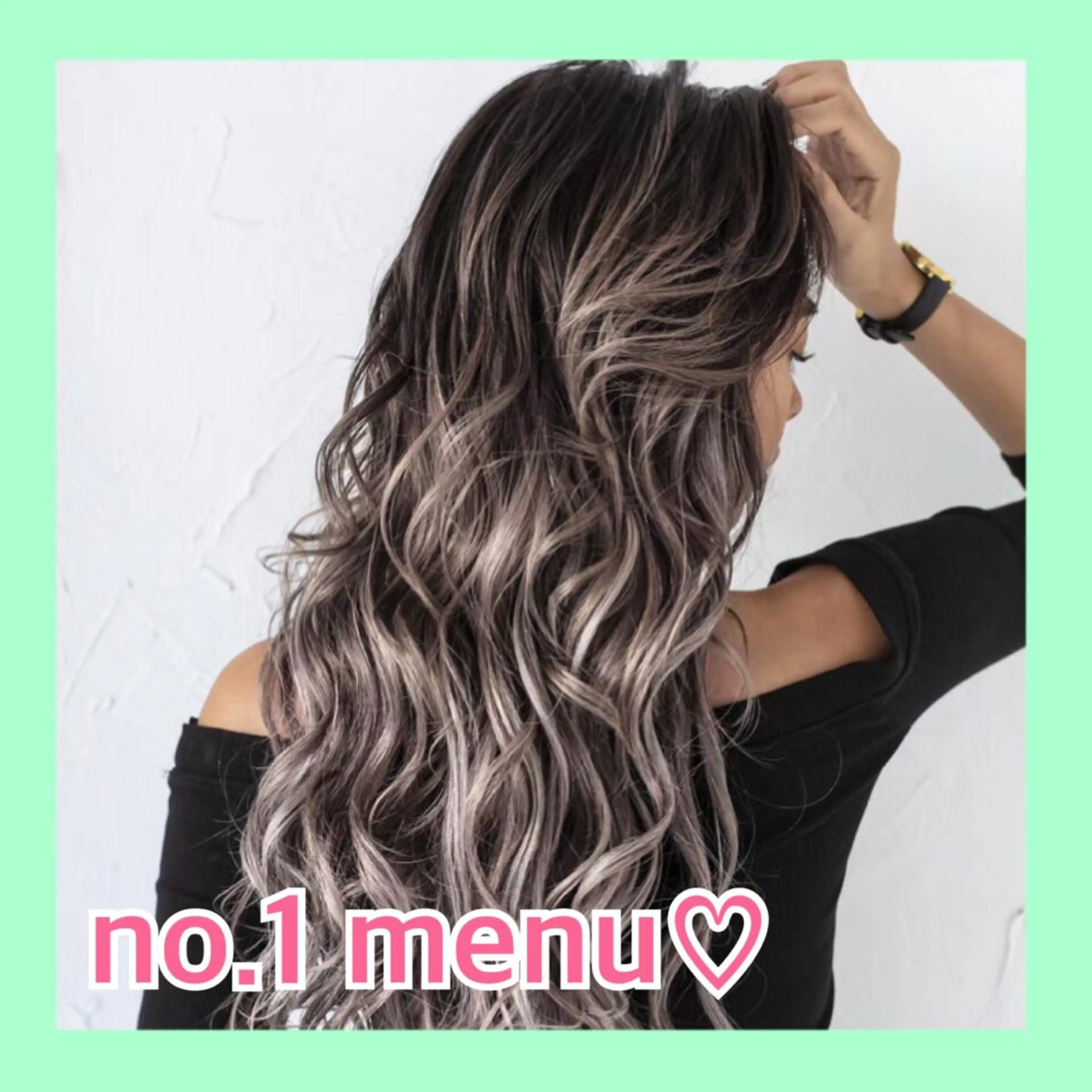 ロング カラー オリーブ/アッシュ やわらか透明感カラーのヘアスタイル