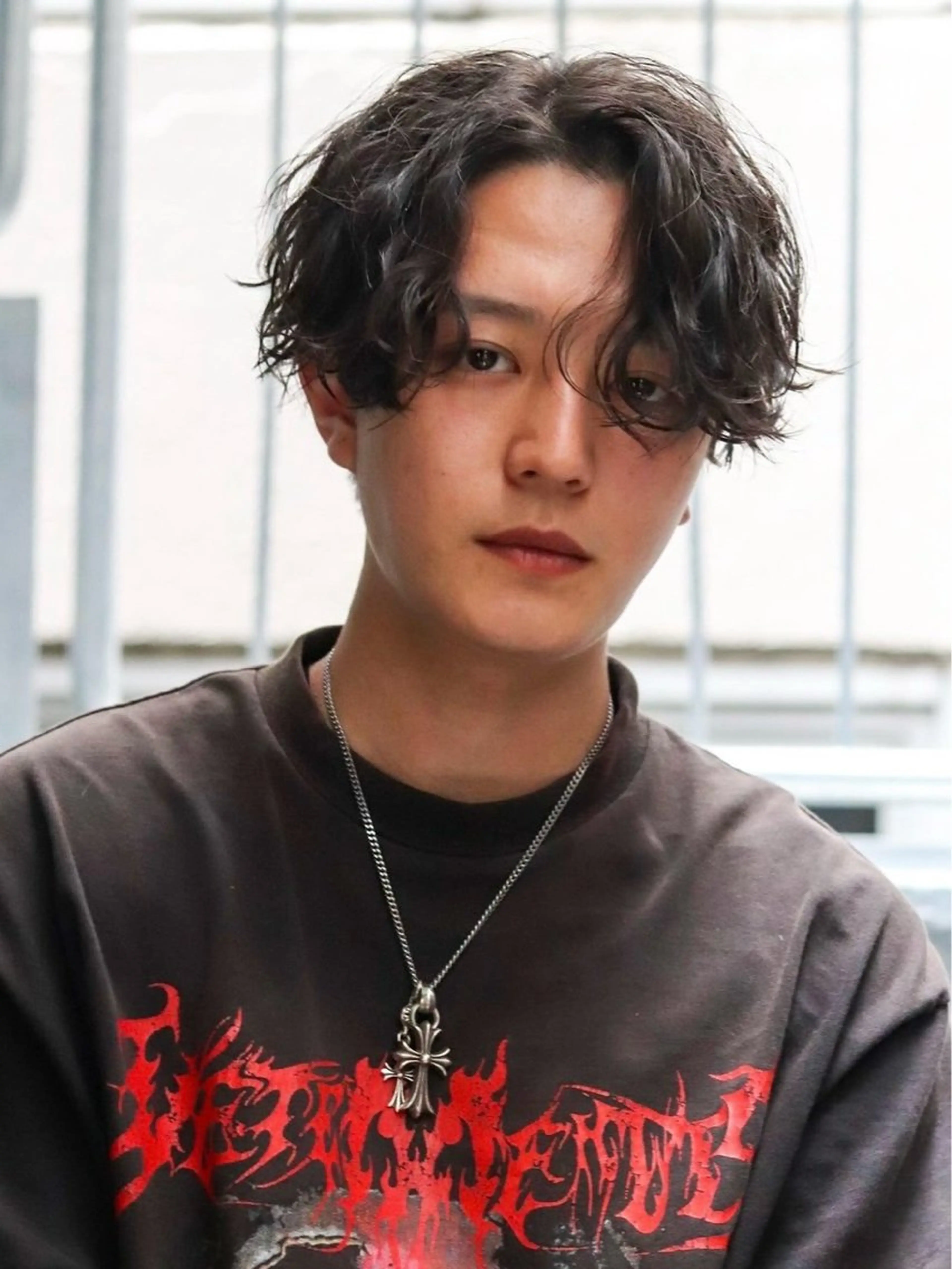 ミディアム カラー パーマ メンズ カット パーマ トリートメント シースルーマッシュ/ メンズ/KYOHEIのヘアスタイル