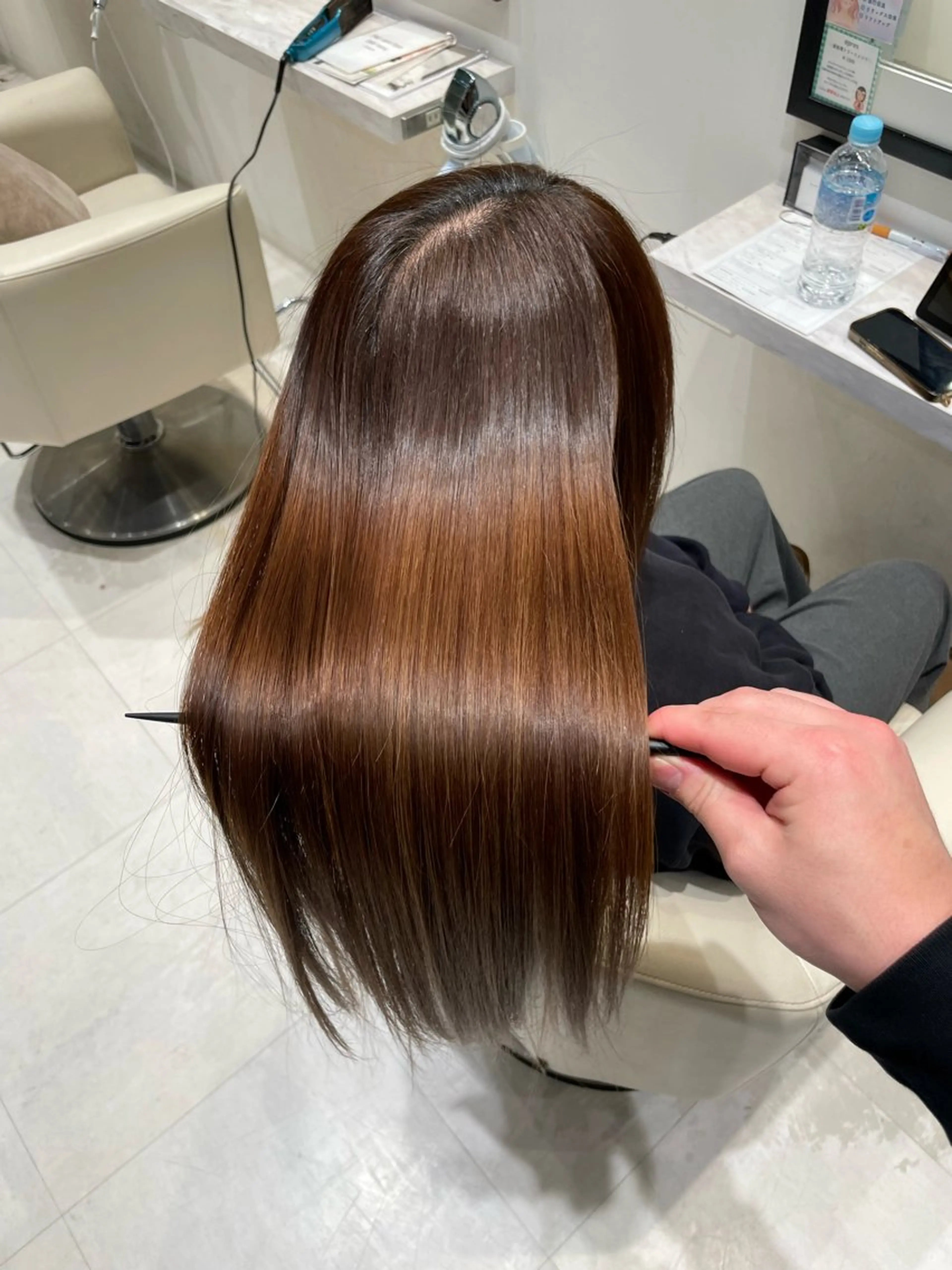 ロング パーマ 縮毛矯正 トリートメント k-twoたき✨艶感 カラー／美髪矯正のヘアスタイル