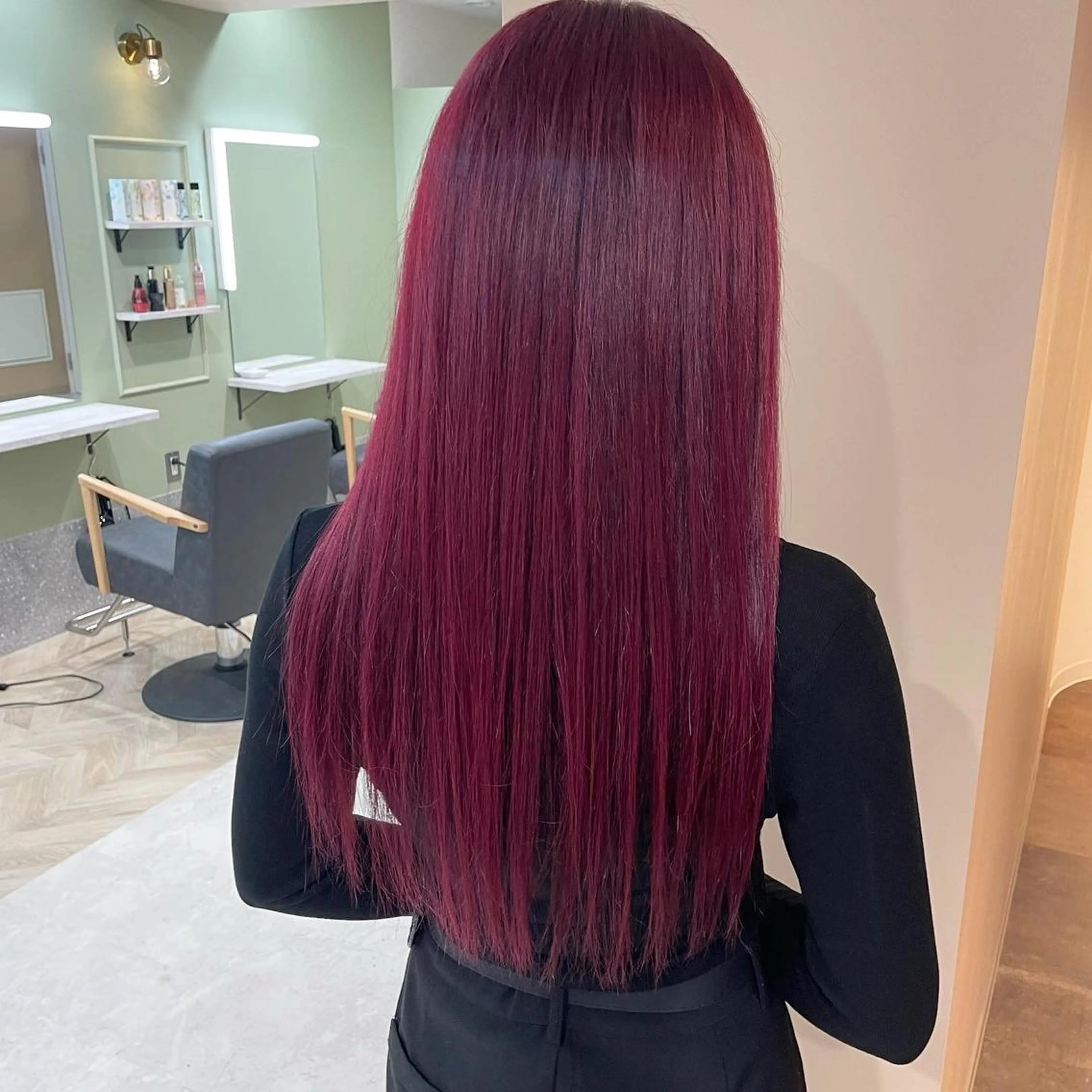 ロング rina／ベージュ ワンホン/韓国ヘアのヘアスタイル