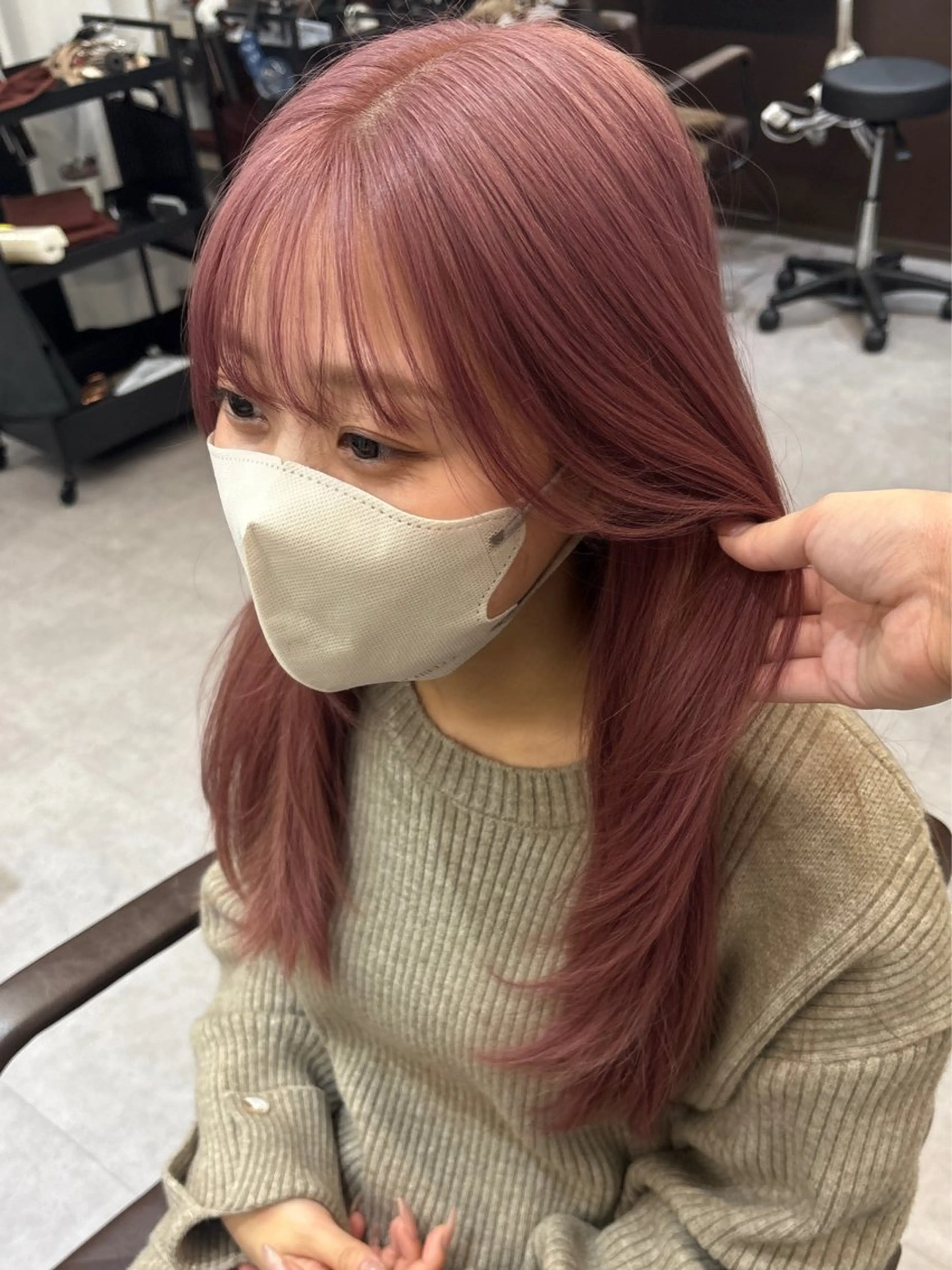 セミロング カラー 韓国×髪質改善カラー 💎hinaのヘアスタイル