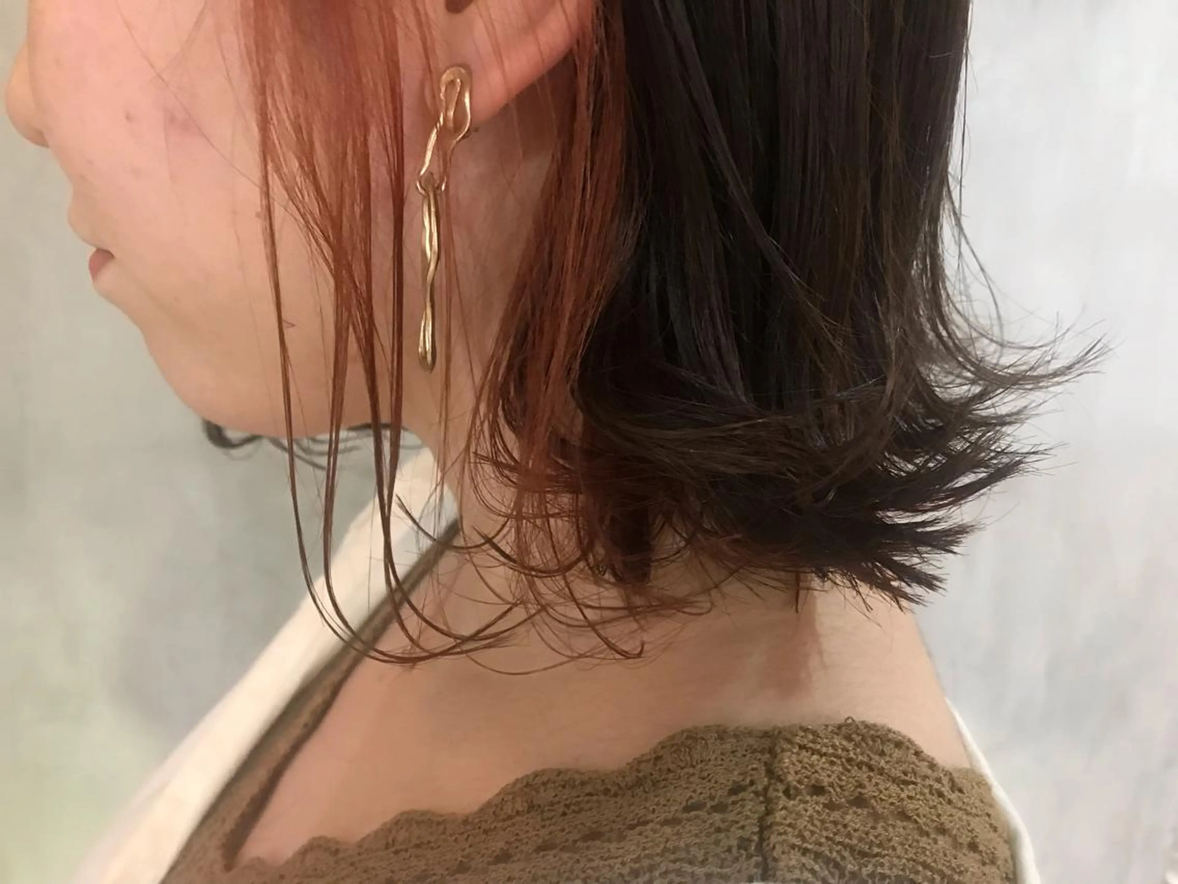 ショート カラー ヘアアレンジ インナーカラー オレンジ stylist/蛯谷 珠里のヘアスタイル