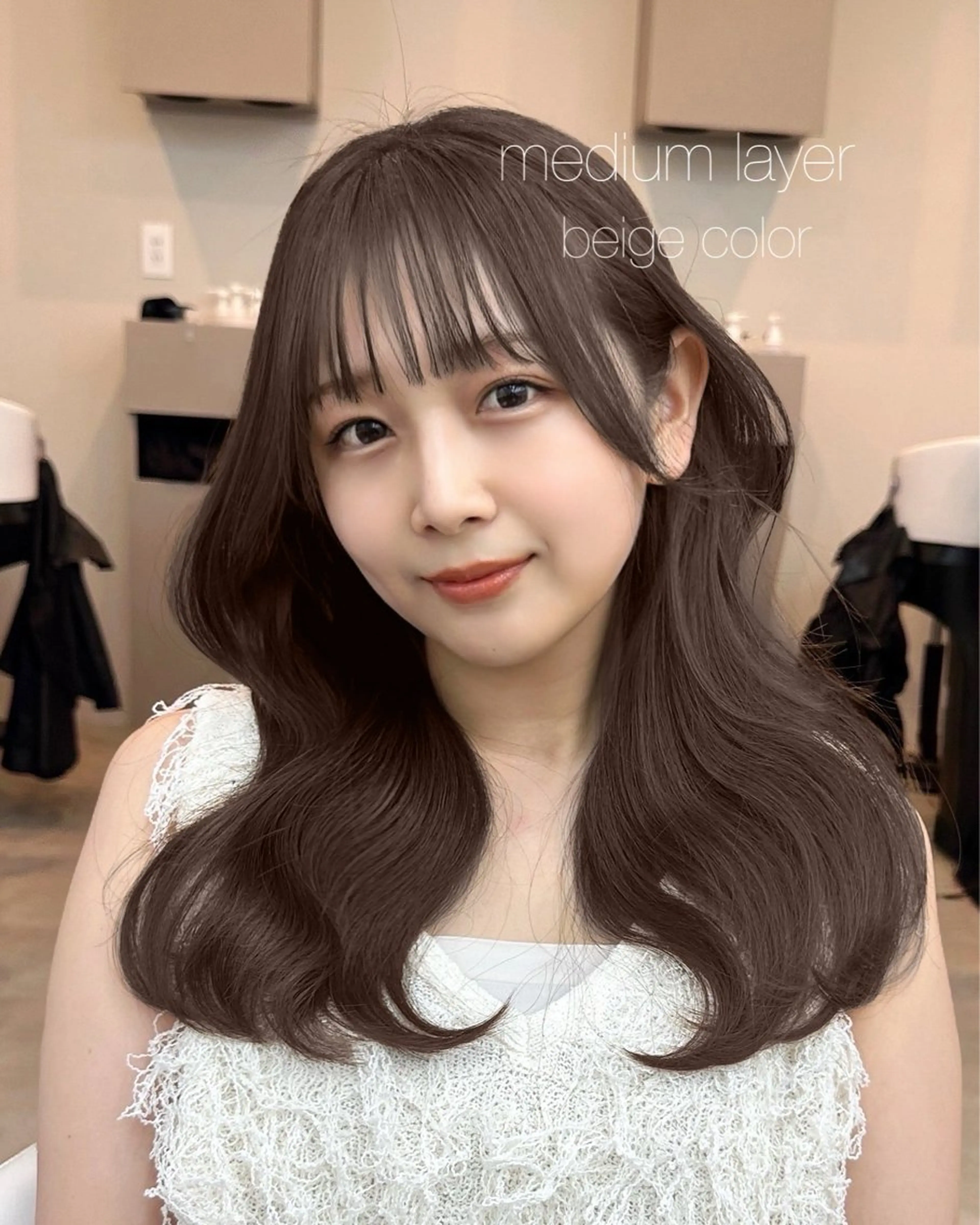 ミディアム カラー ヘアカラー Aura所属・丸山 心 / 艶カラーのヘアスタイル