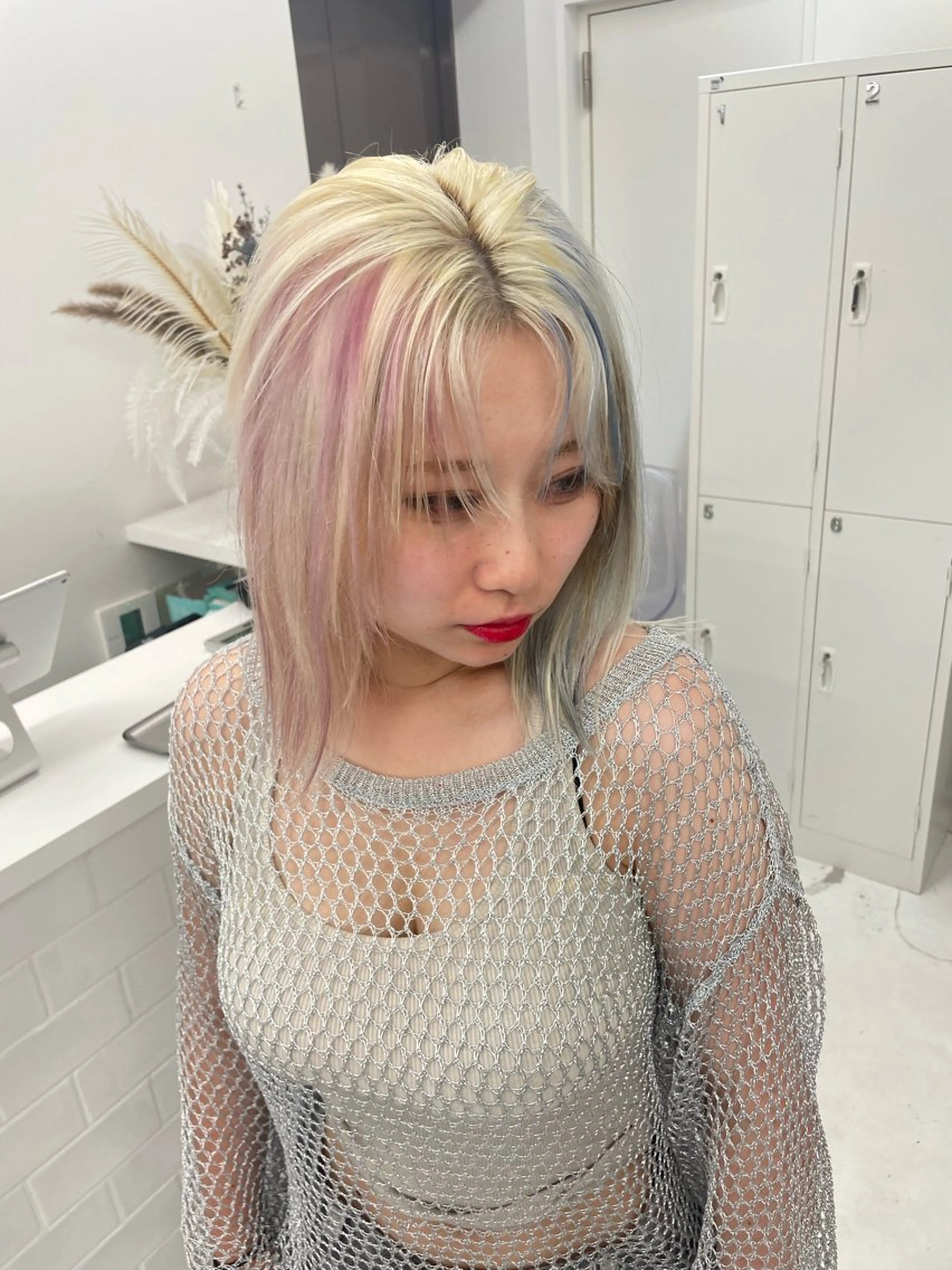 ミディアム カラー 似合わせハイトーン ヒロトのヘアスタイル