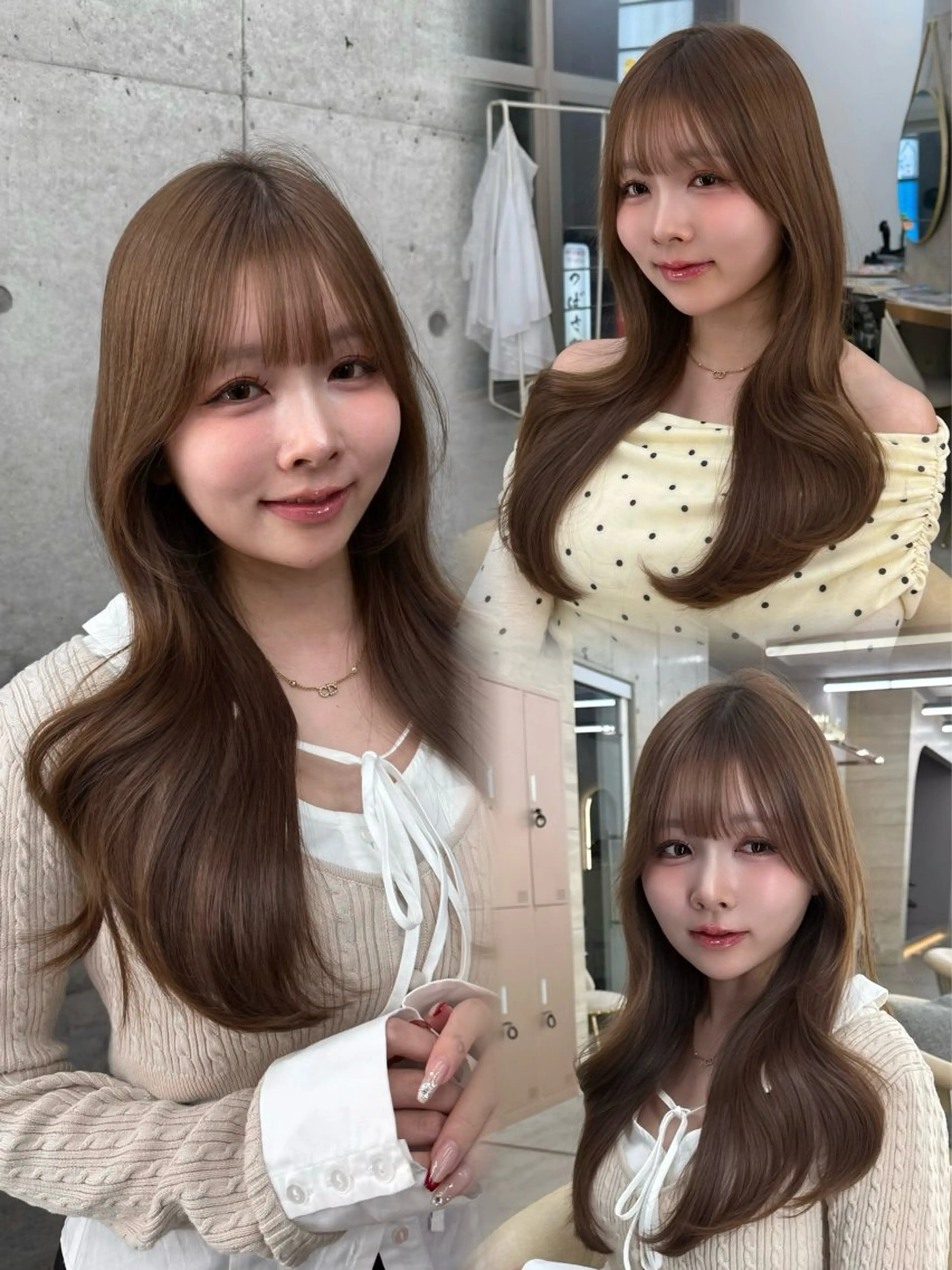 セミロング カラー 垢抜けトレンド レイヤー🩵廣戸楓のヘアスタイル