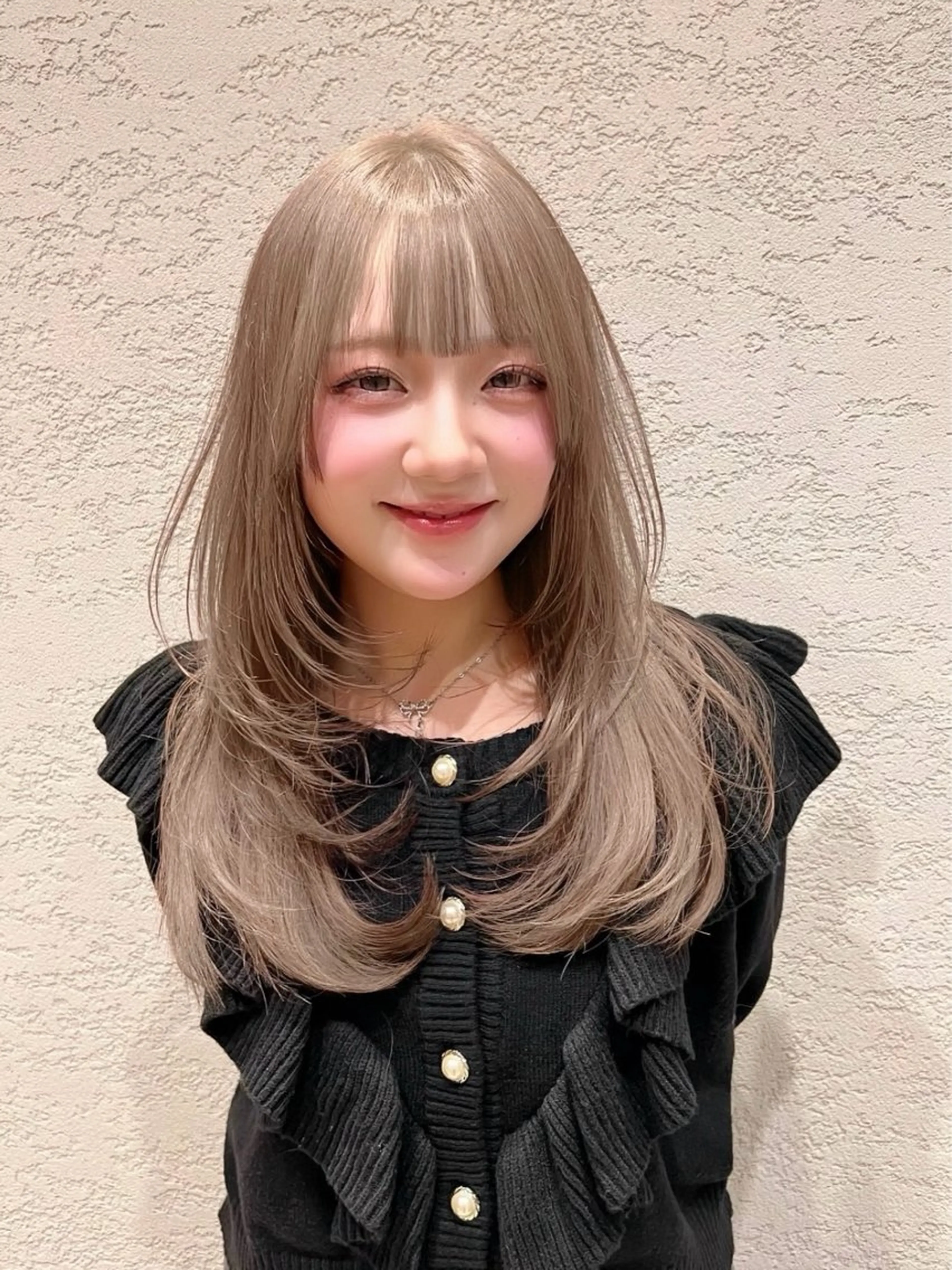 ロング カラー カット ヘアカラー トリートメント 韓国レイヤー/縮毛 透明感カラー興津史弥のヘアスタイル