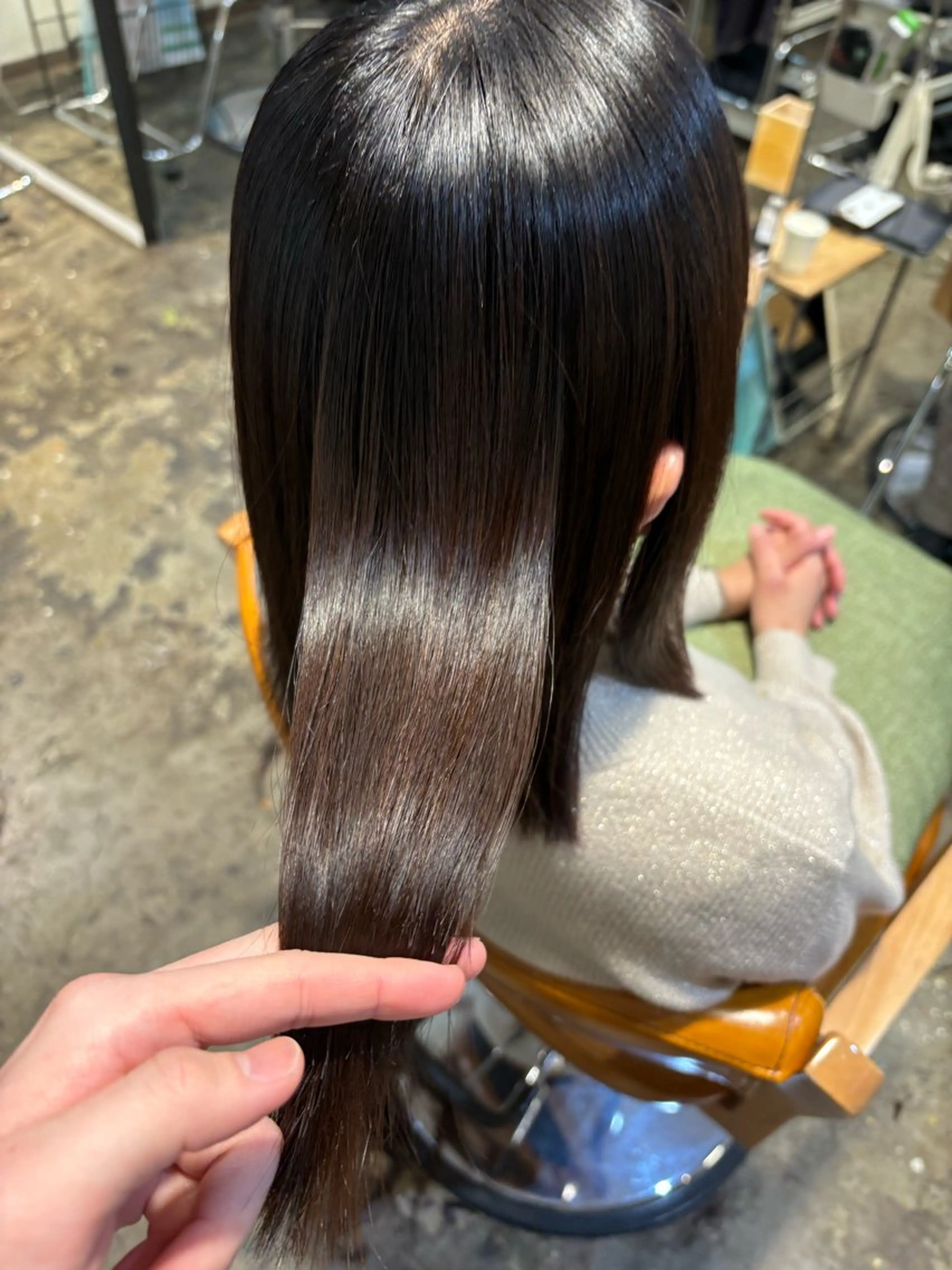 セミロング パーマ 縮毛矯正 seiya/ beigeのヘアスタイル