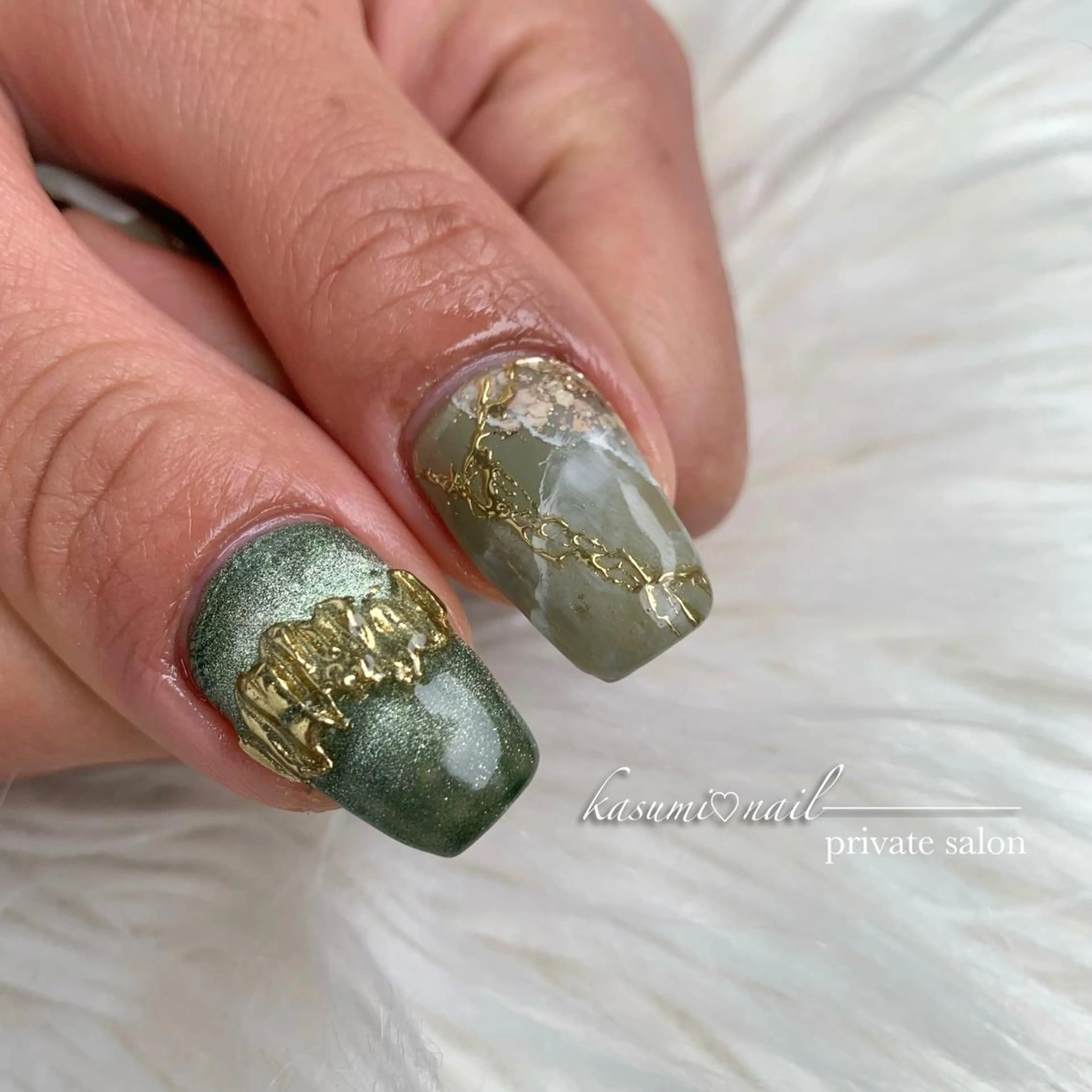 ネイル アートネイル フットネイル フレンチネイル ロングネイル マグネットネイル KASUMI♡ Nailのネイルデザイン