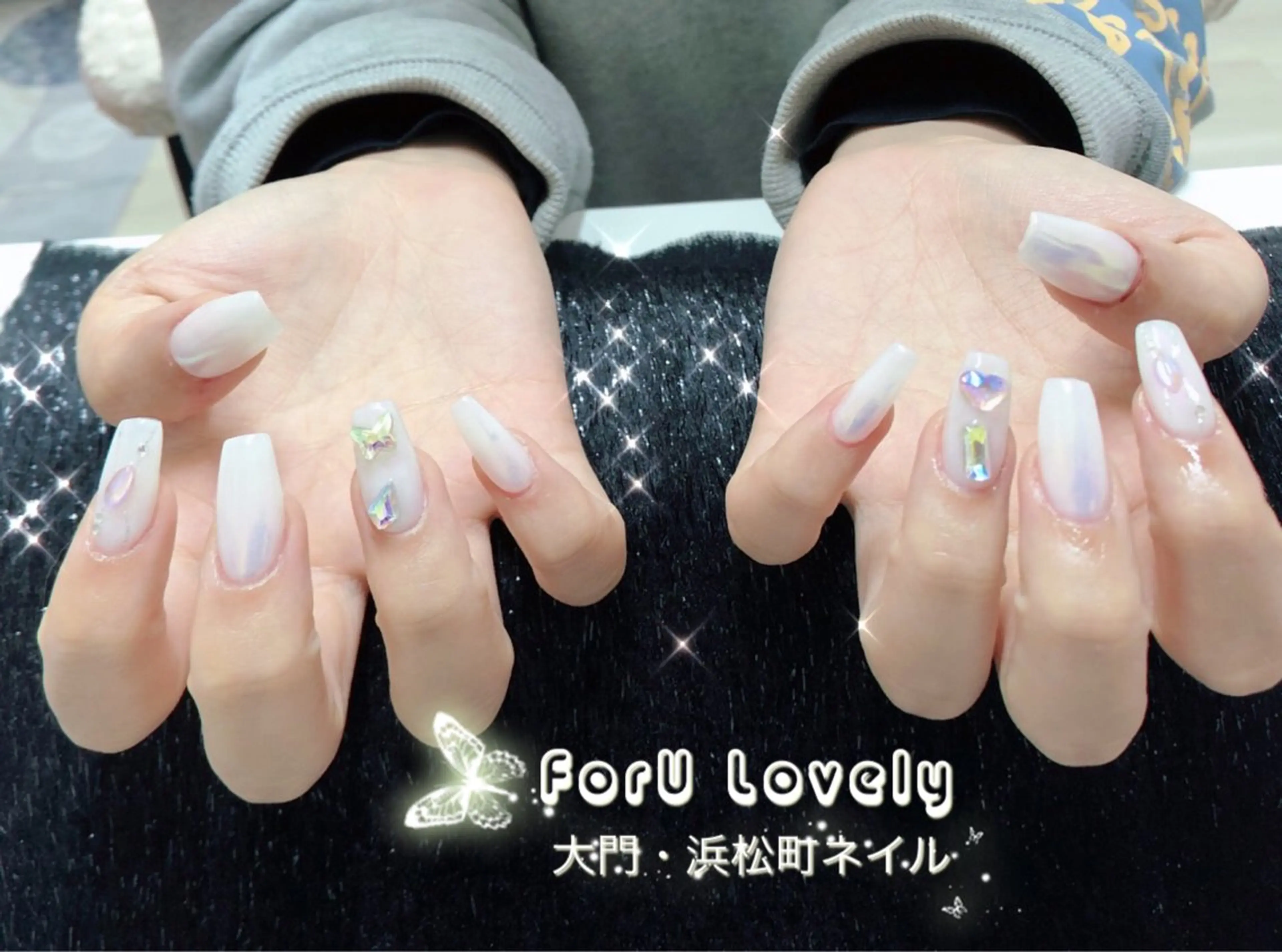 ネイル オーロラネイル ジェルネイル 韓国ネイル マグネットネイル 持ち込み ハンドネイル ハンドケア 大門浜松町 ネイルのネイルデザイン