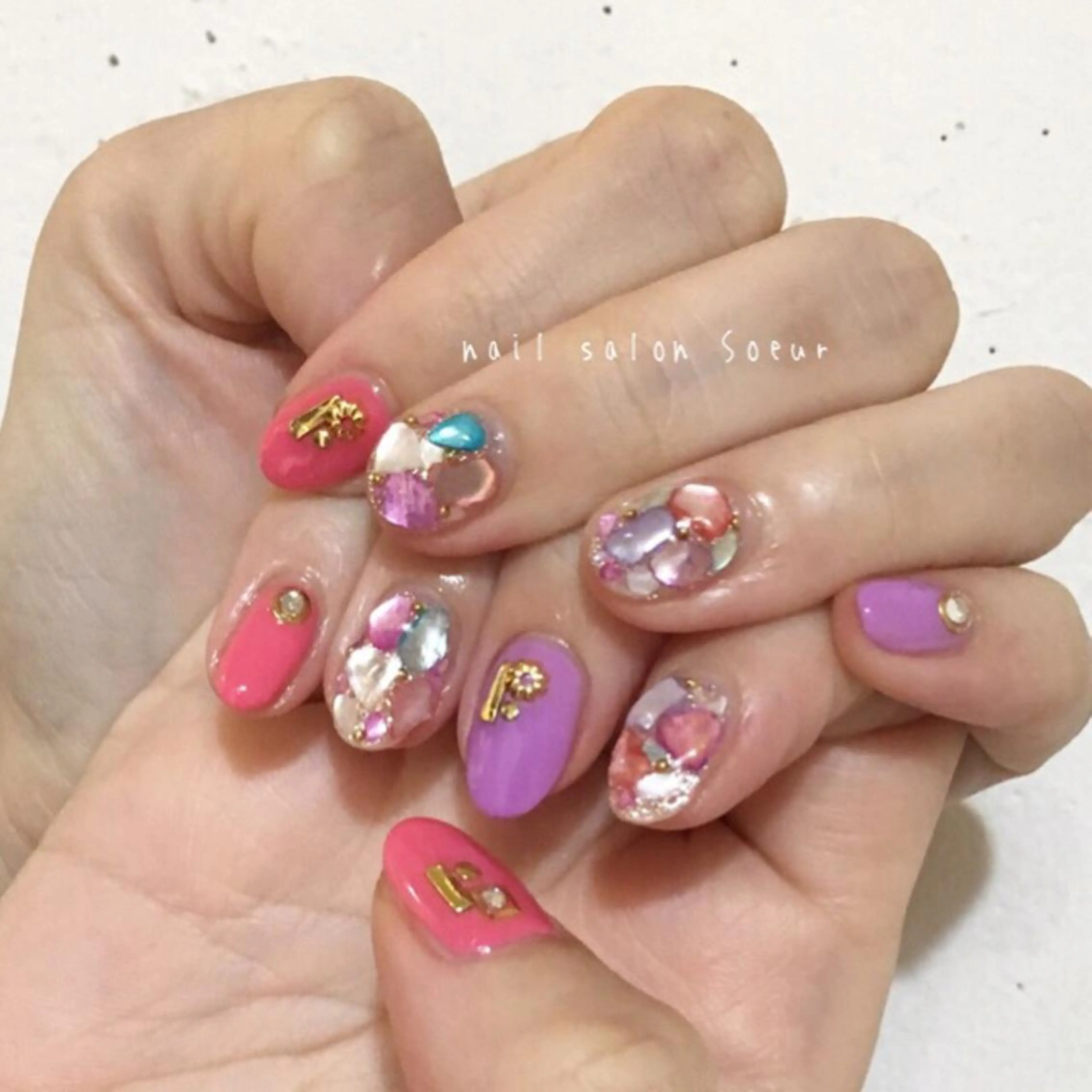 ネイル アートネイル ジェルネイル 持ち込み ハンドネイル nail salon Soeurのネイルデザイン