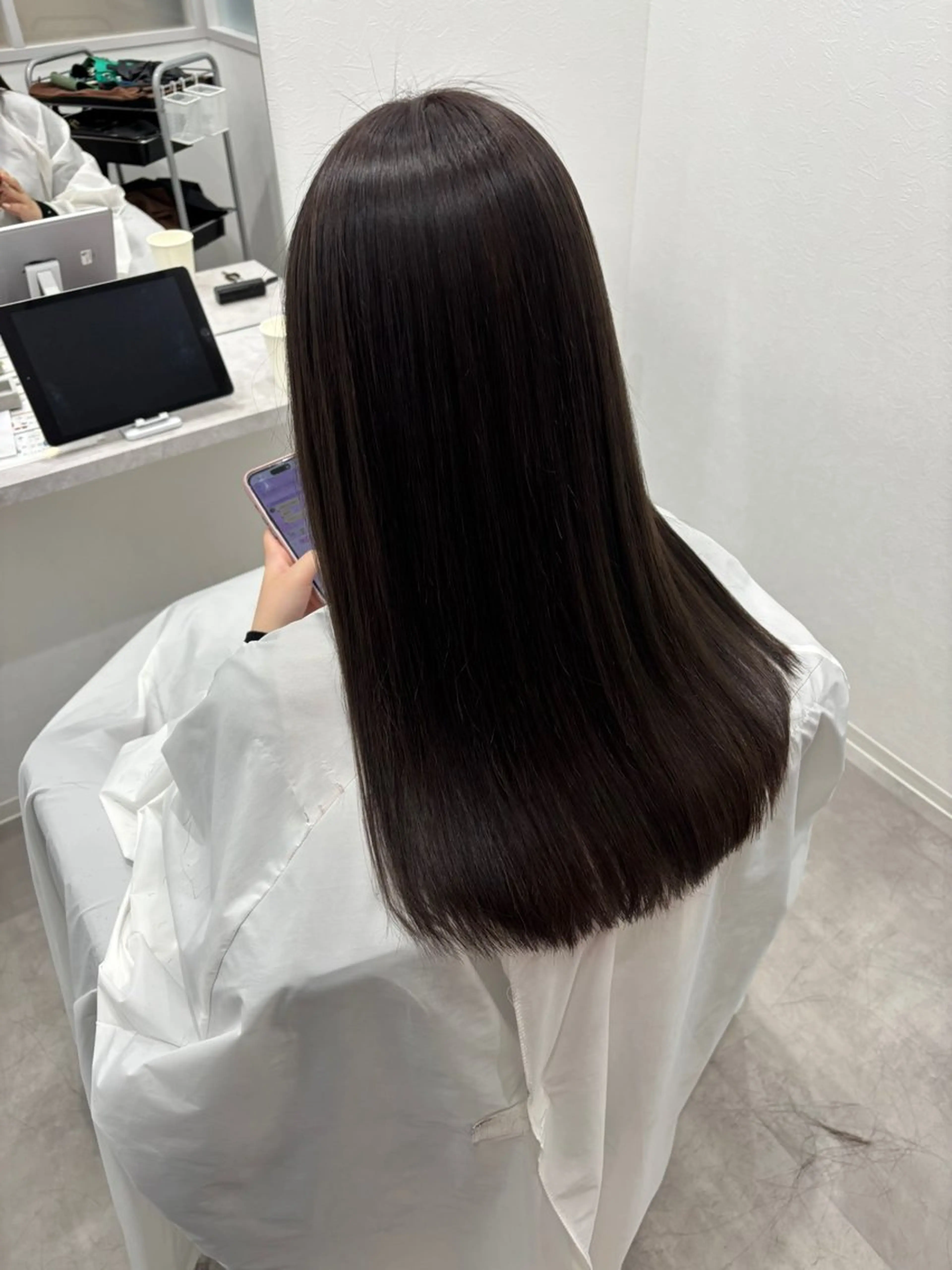 ロング カラー パーマ ブリーチ 透明感カラー グレージュ 縮毛矯正 カット ヘアカラー 縮毛矯正 トリートメント 髪質改善/透明感 カラー/内藤有須加のヘアスタイル
