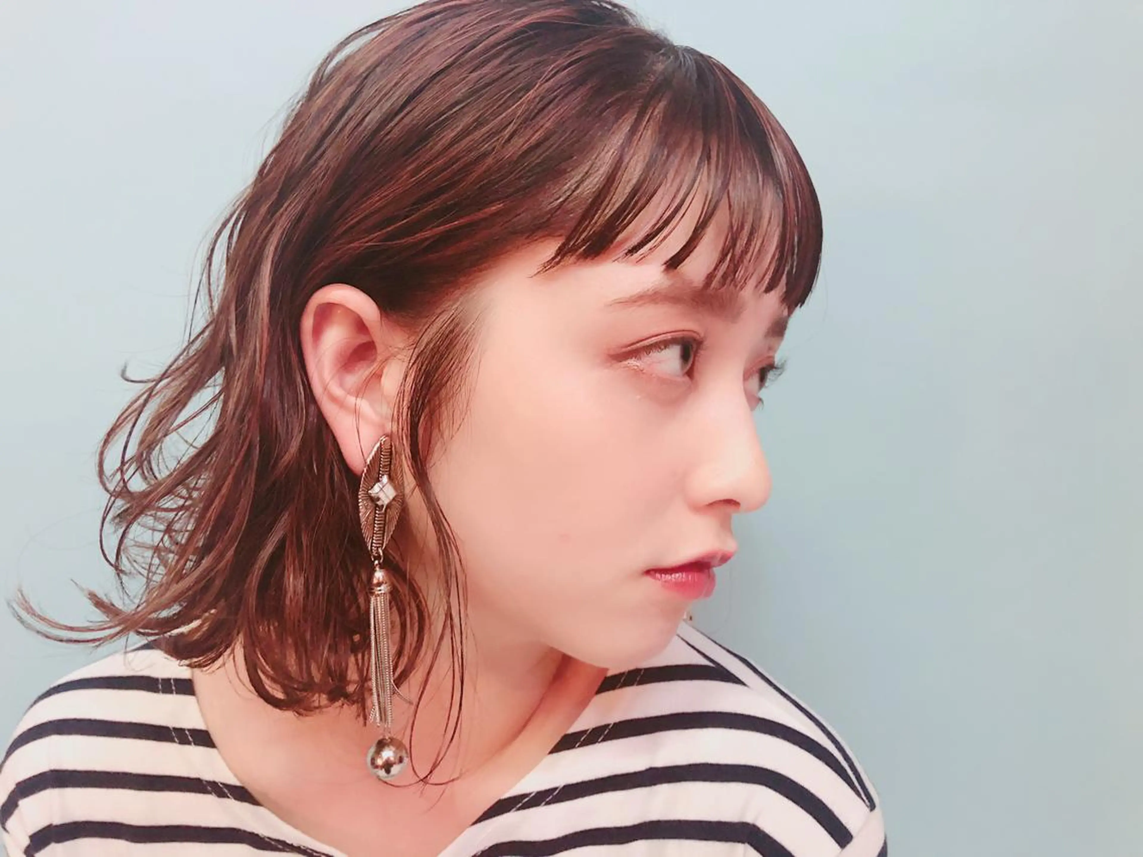 ミディアム カラー ハイライトカラー ハイライト 水口 英里のヘアスタイル