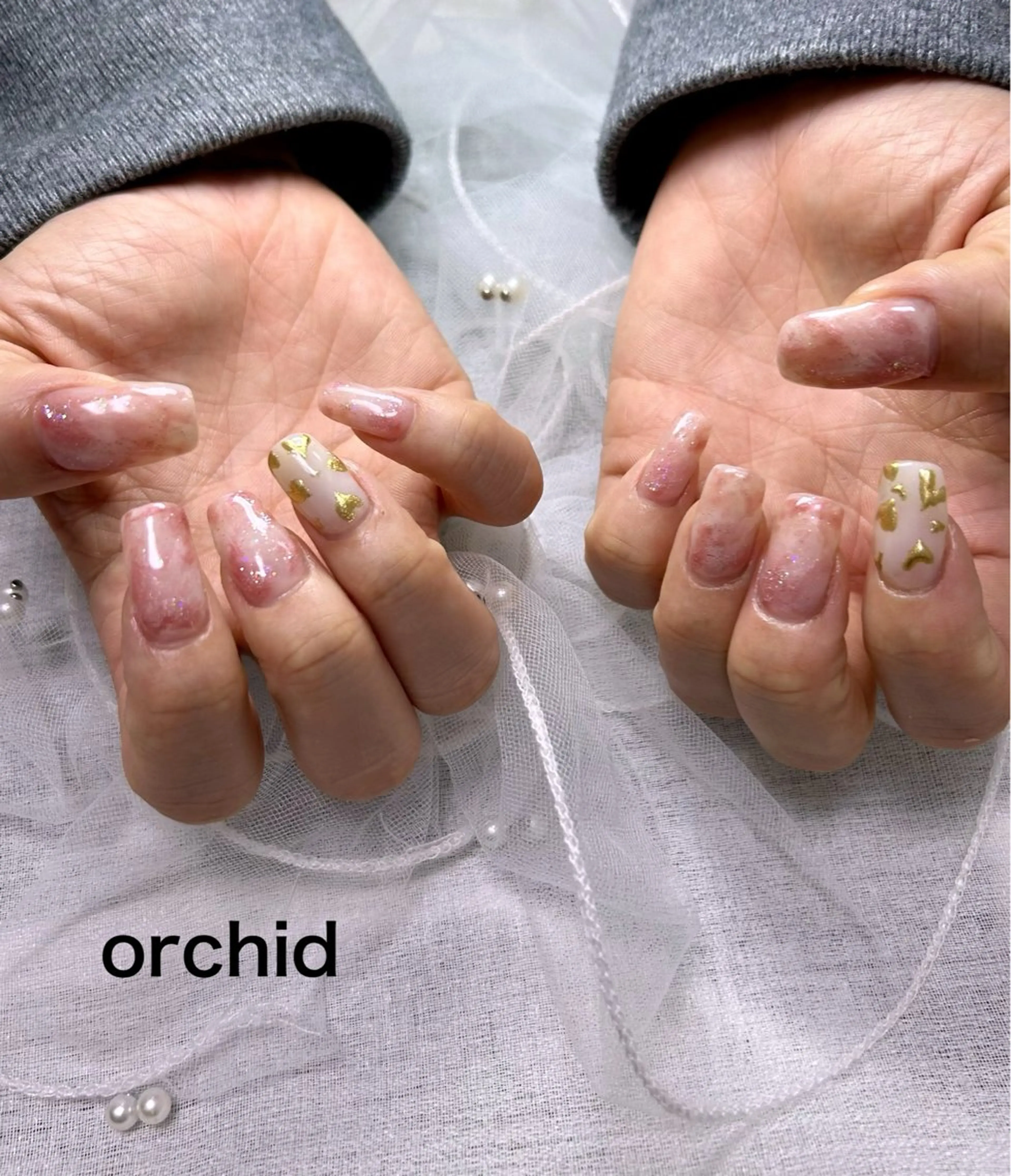 ネイル ハンドネイル orchid ♡オーキッドのネイルデザイン