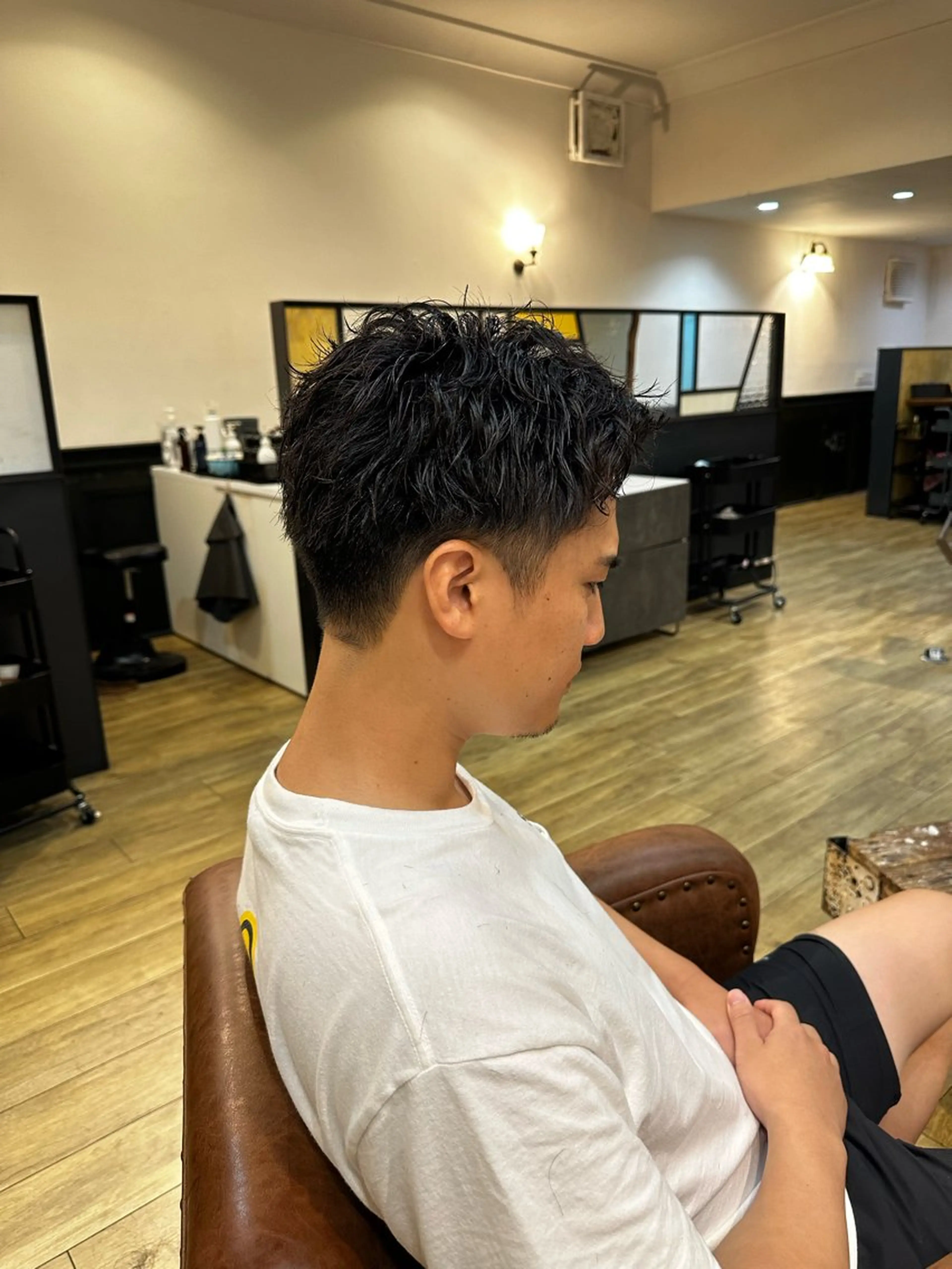 メンズ カット パーマ ツヤ感/透明感カラー /蟹江/harunaのヘアスタイル