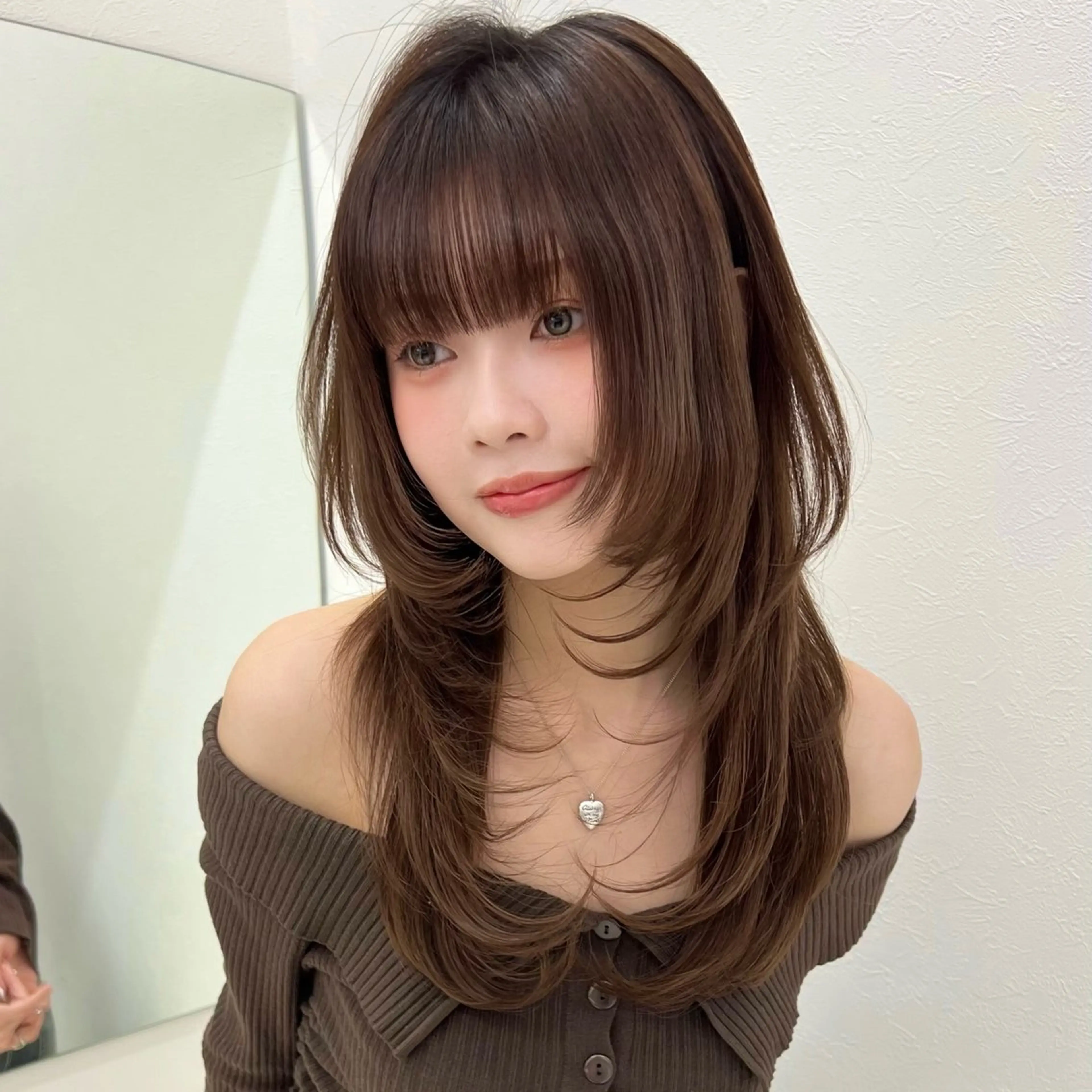 ロング レイヤーカット 似合わせカット カット ヘアカラー AI TOKYO　S所属・mizuki 【韓国レイヤー】のヘアスタイル