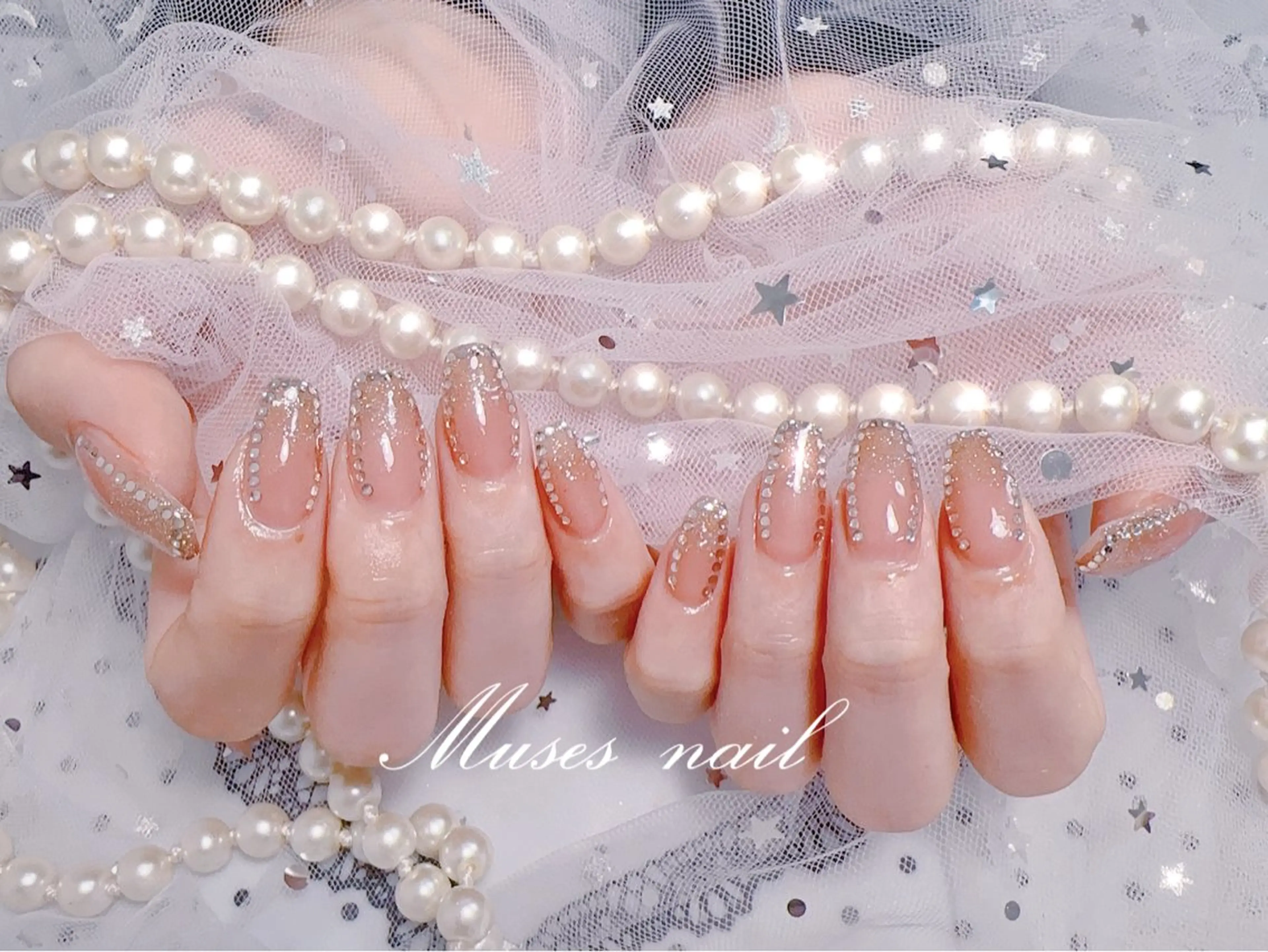 ネイル オーロラネイル チークネイル 長さ出し フレンチネイル ジェルネイル MUSES  NAIL  SALON所属・MUSES ネイルのネイルデザイン