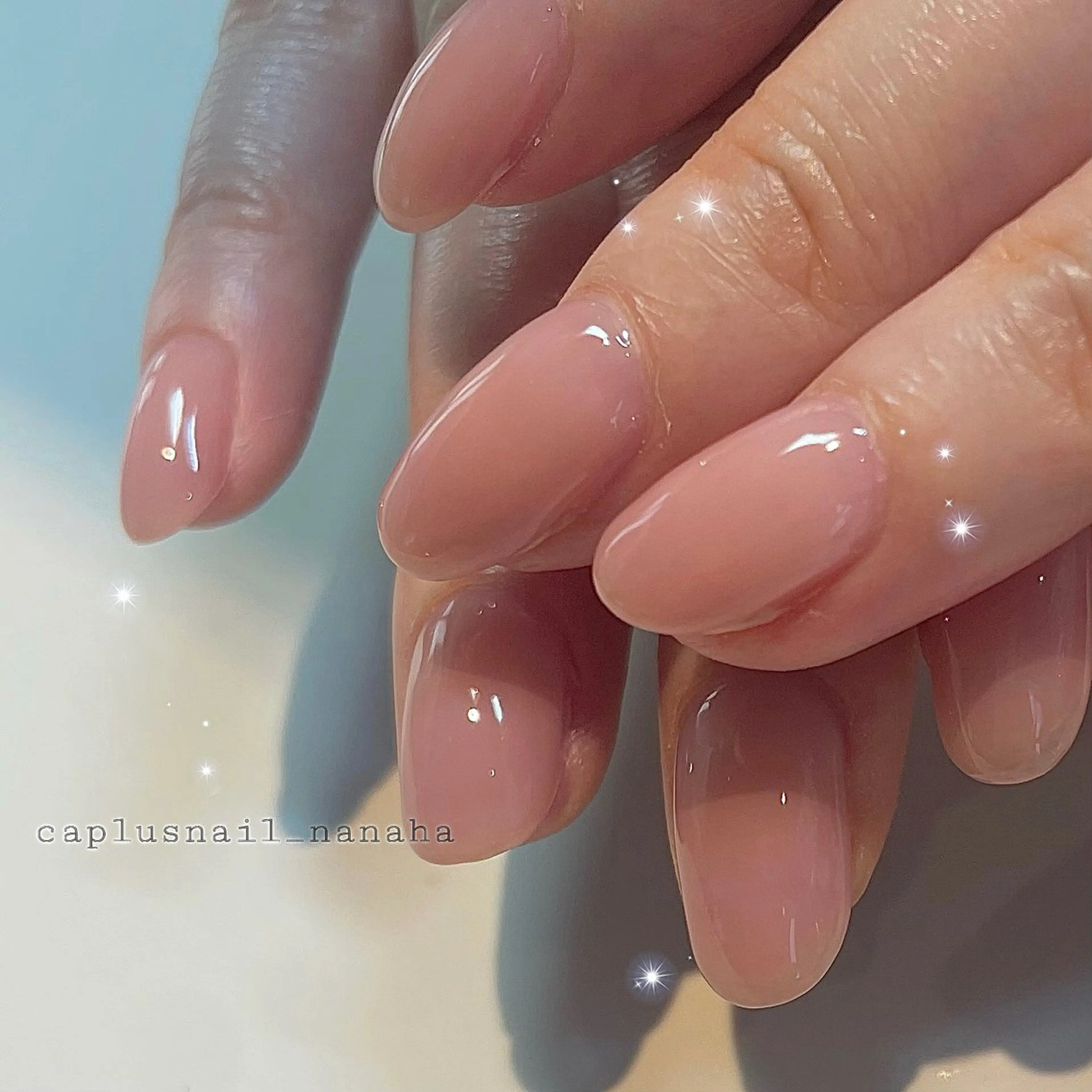 ネイル グラデーション ワンカラーネイル ピンク ピンクベージュ caplusnail nanahaのネイルデザイン